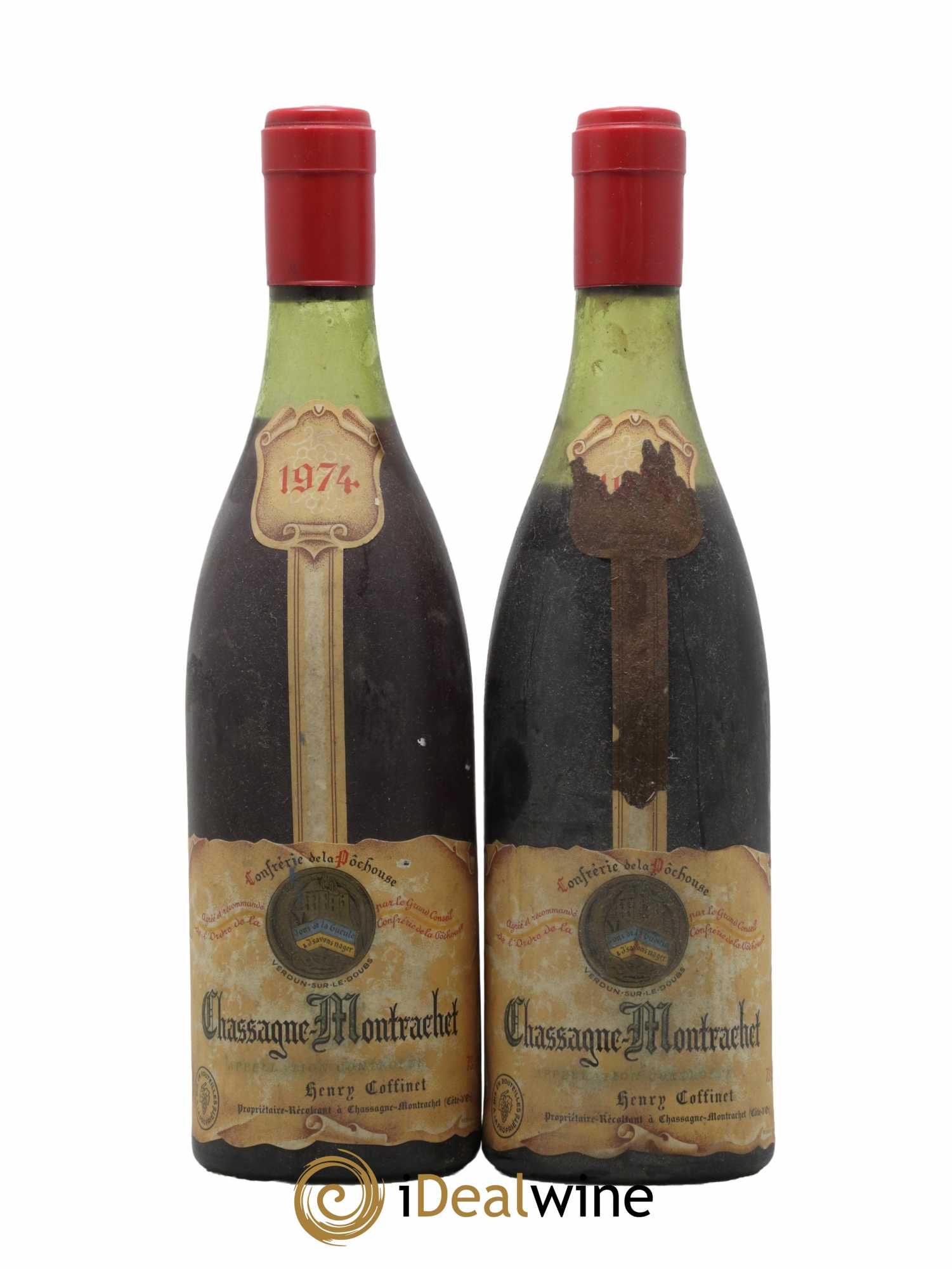 Chassagne-Montrachet Henry Coffinet 1974 - Lot de 2 bouteilles - 0
