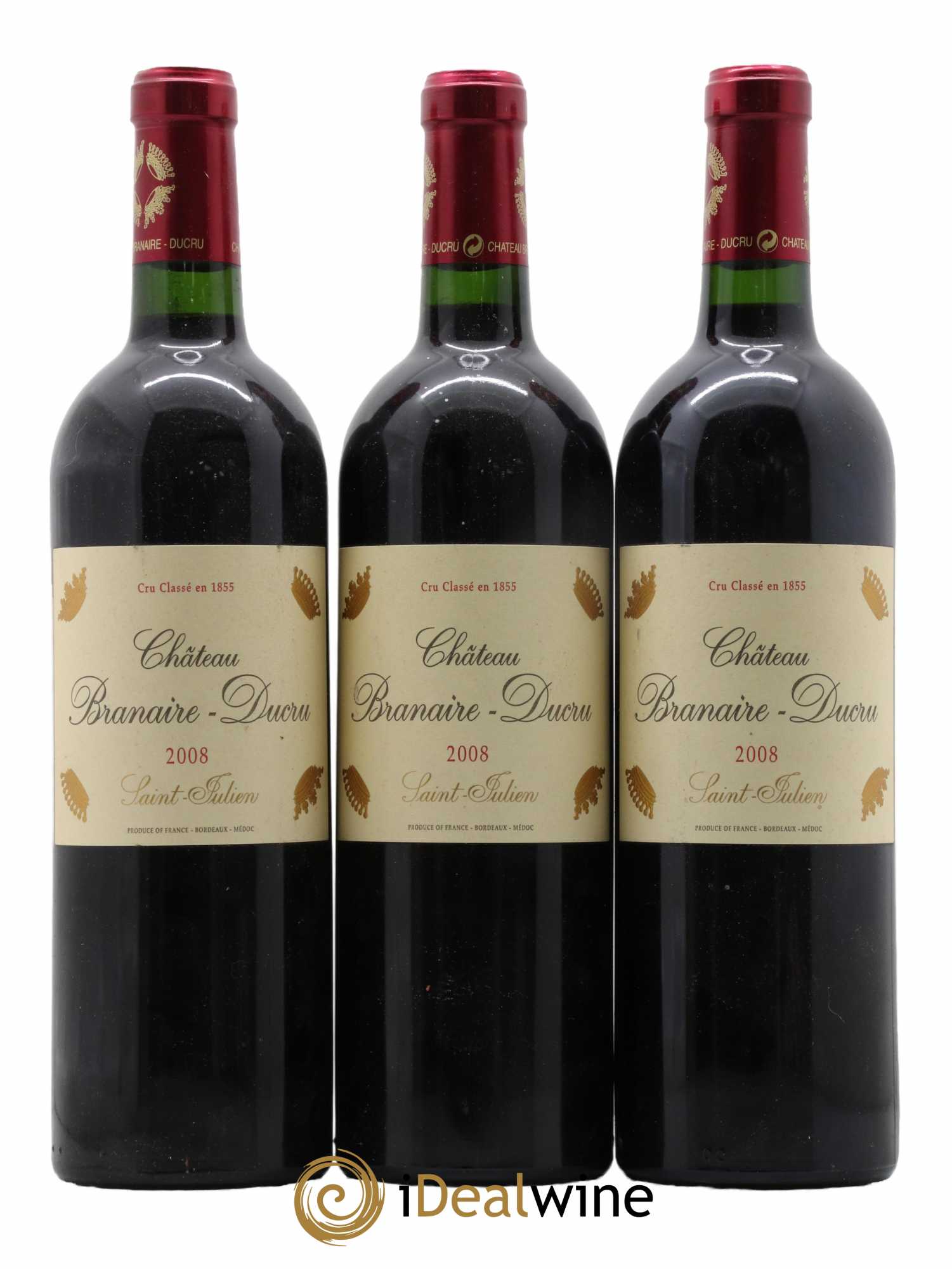 Château Branaire Ducru 4ème Grand Cru Classé 2008 - Lot de 3 bouteilles - 0