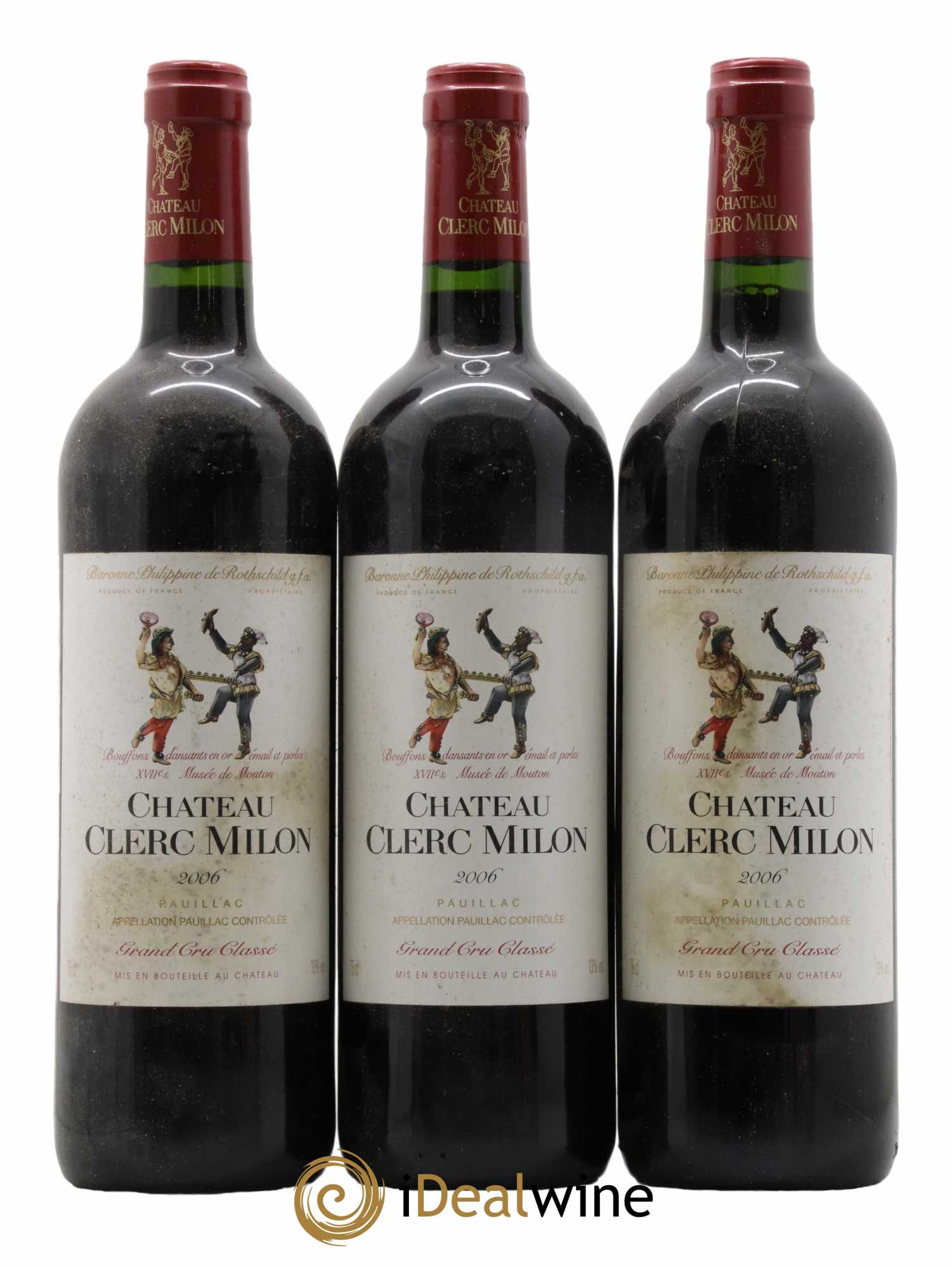 Château Clerc Milon 5ème Grand Cru Classé 2006 - Lot de 3 bouteilles - 0