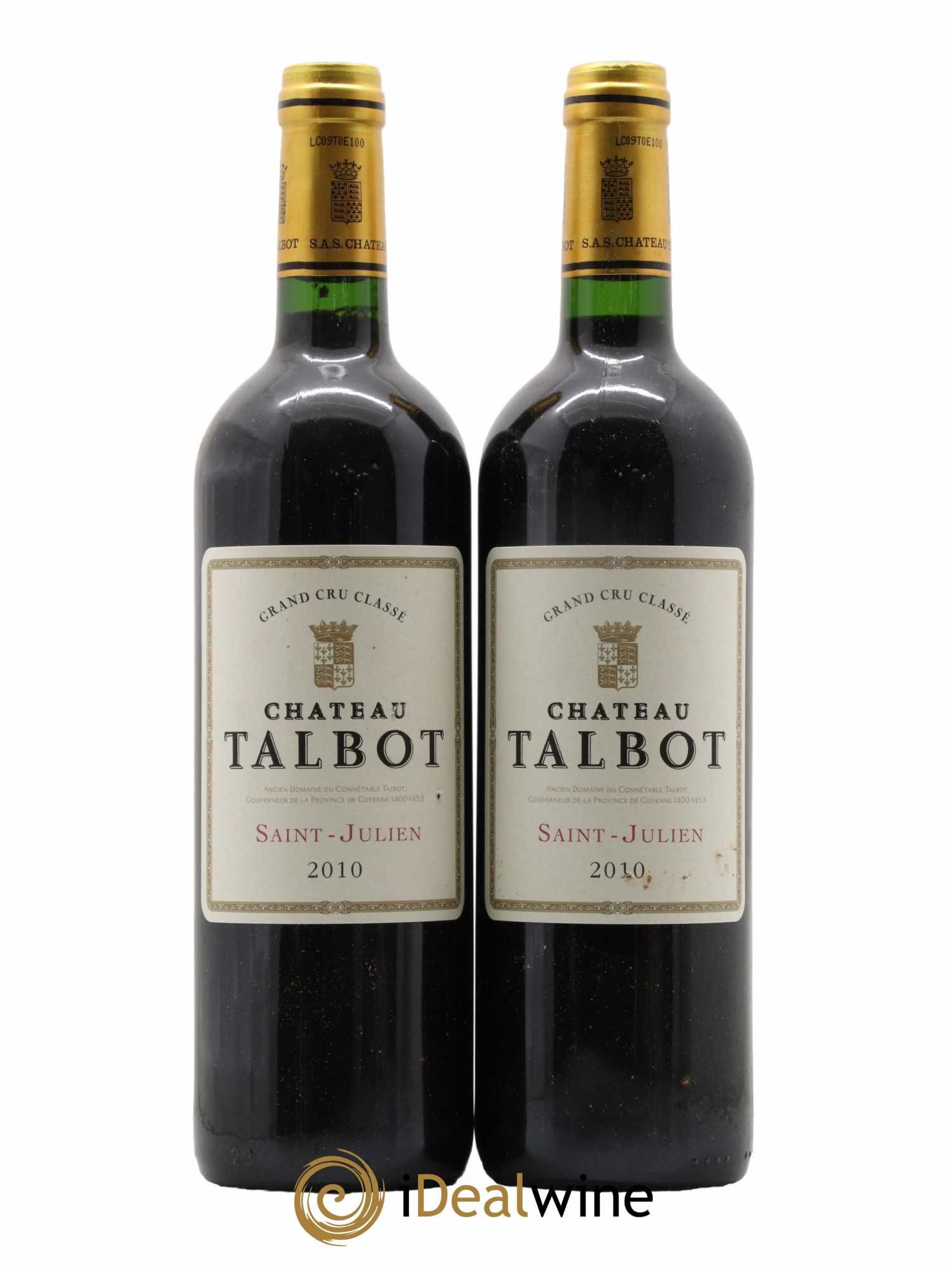 Château Talbot 4ème Grand Cru Classé 2010 - Lot de 2 bouteilles - 0