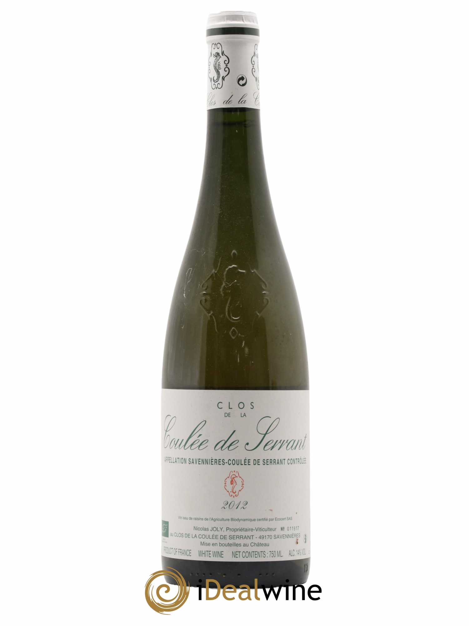 Savennières Clos de la Coulée de Serrant Vignobles de la Coulée de Serrant - Nicolas Joly 2012 - Lot de 1 bouteille - 0