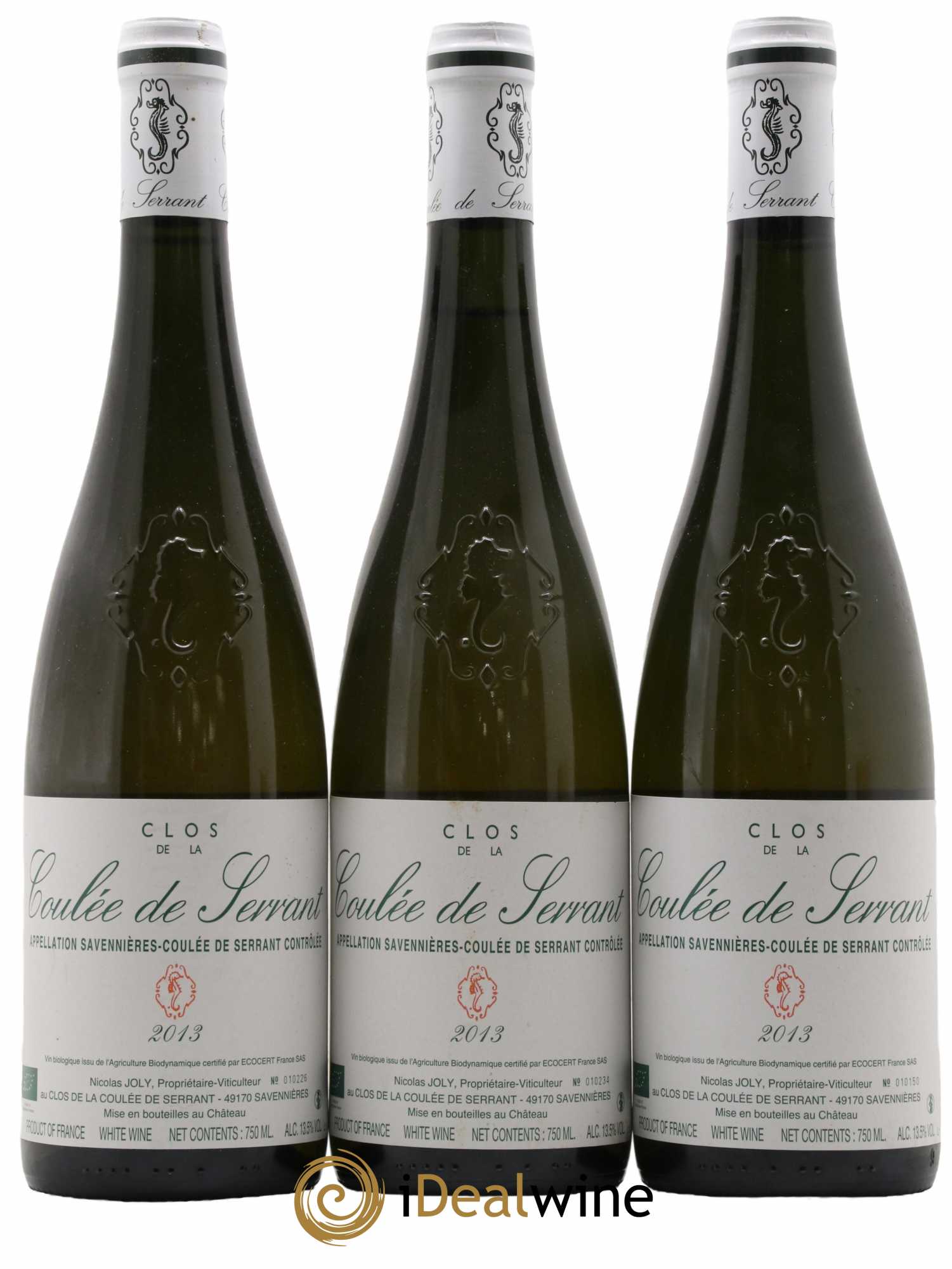 Savennières Clos de la Coulée de Serrant Vignobles de la Coulée de Serrant - Nicolas Joly 2013 - Lot de 3 bouteilles - 0