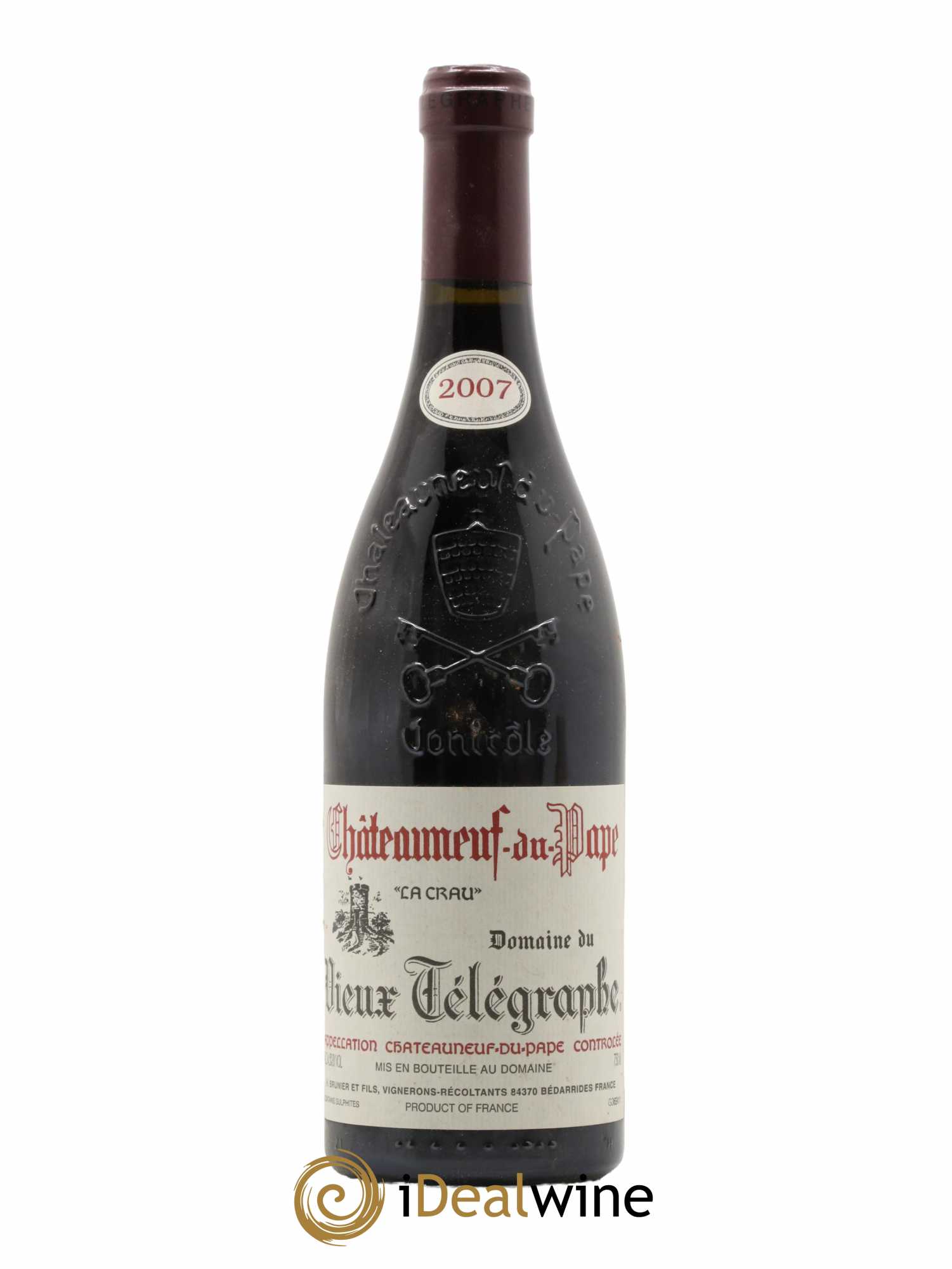Châteauneuf-du-Pape Vieux Télégraphe (Domaine du) Vignobles Brunier 2007 - Lot de 1 bouteille - 0