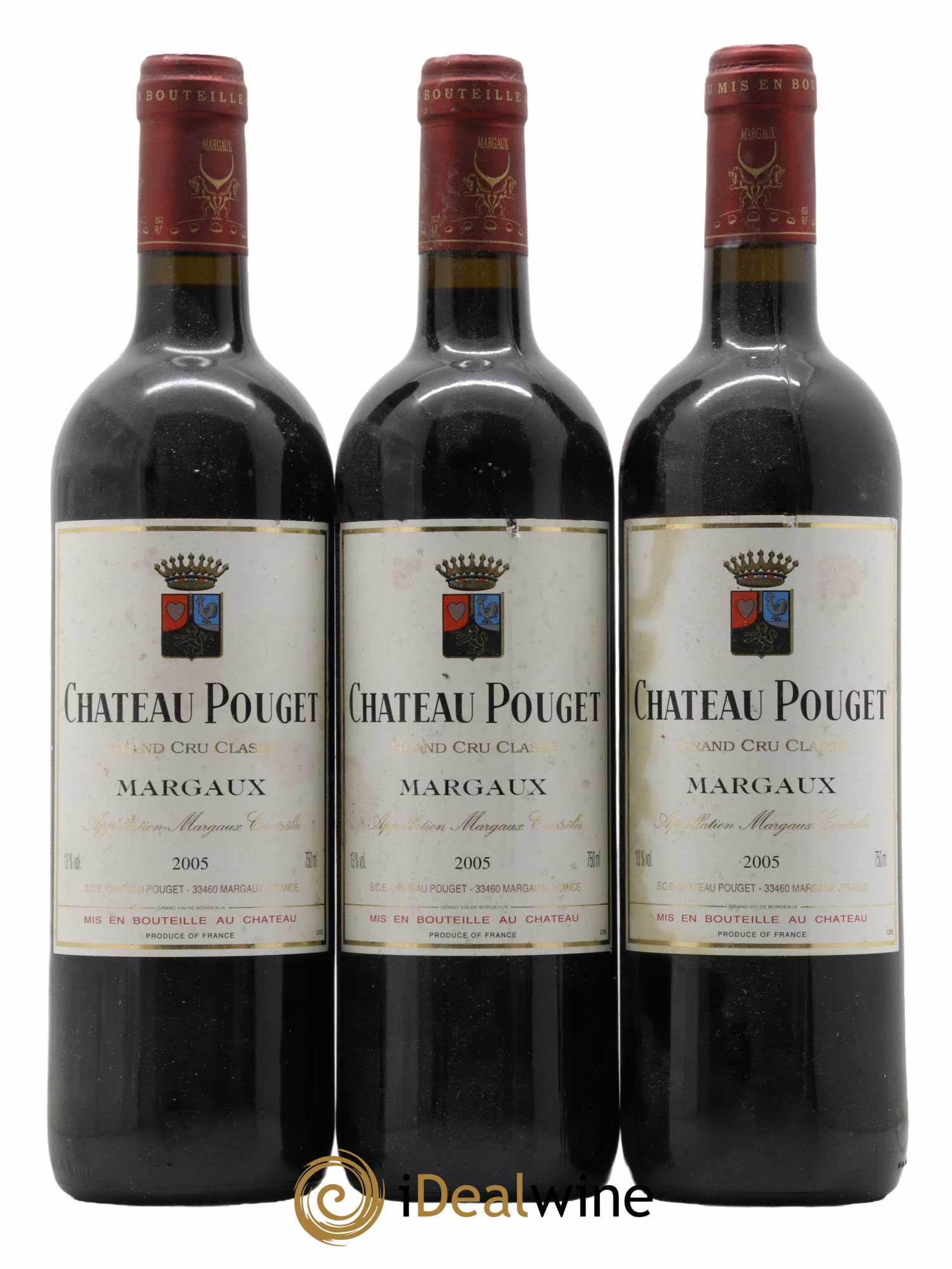Château Pouget 4ème Grand Cru Classé 2005 - Lot de 3 bouteilles - 0