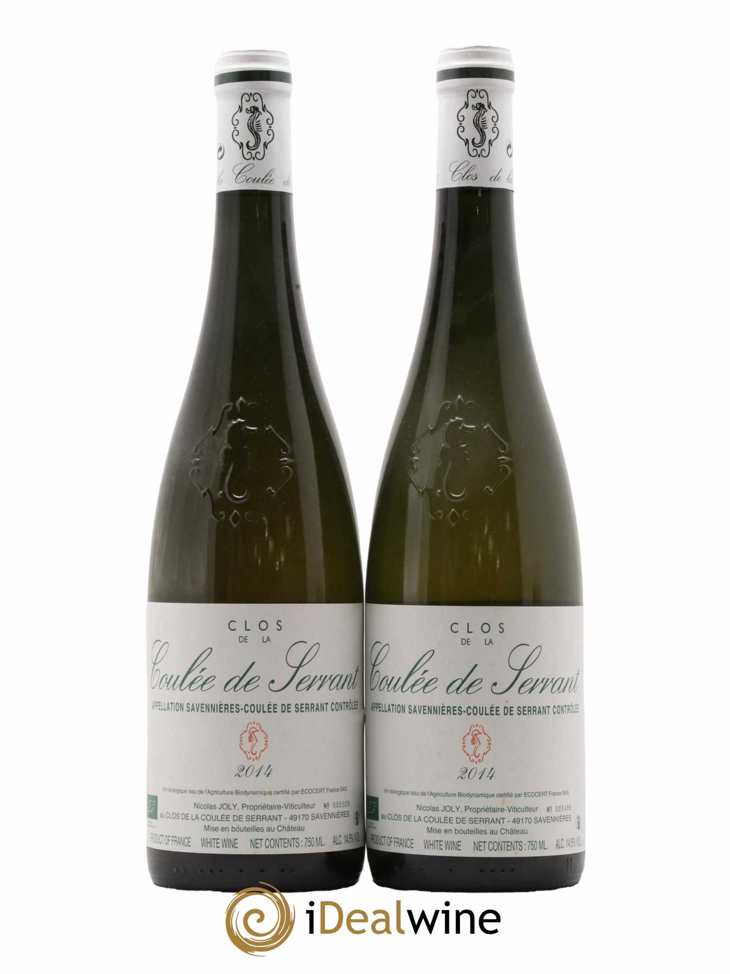 Savennières Clos de la Coulée de Serrant Vignobles de la Coulée de Serrant - Nicolas Joly 2014 - Lot de 2 bouteilles - 0