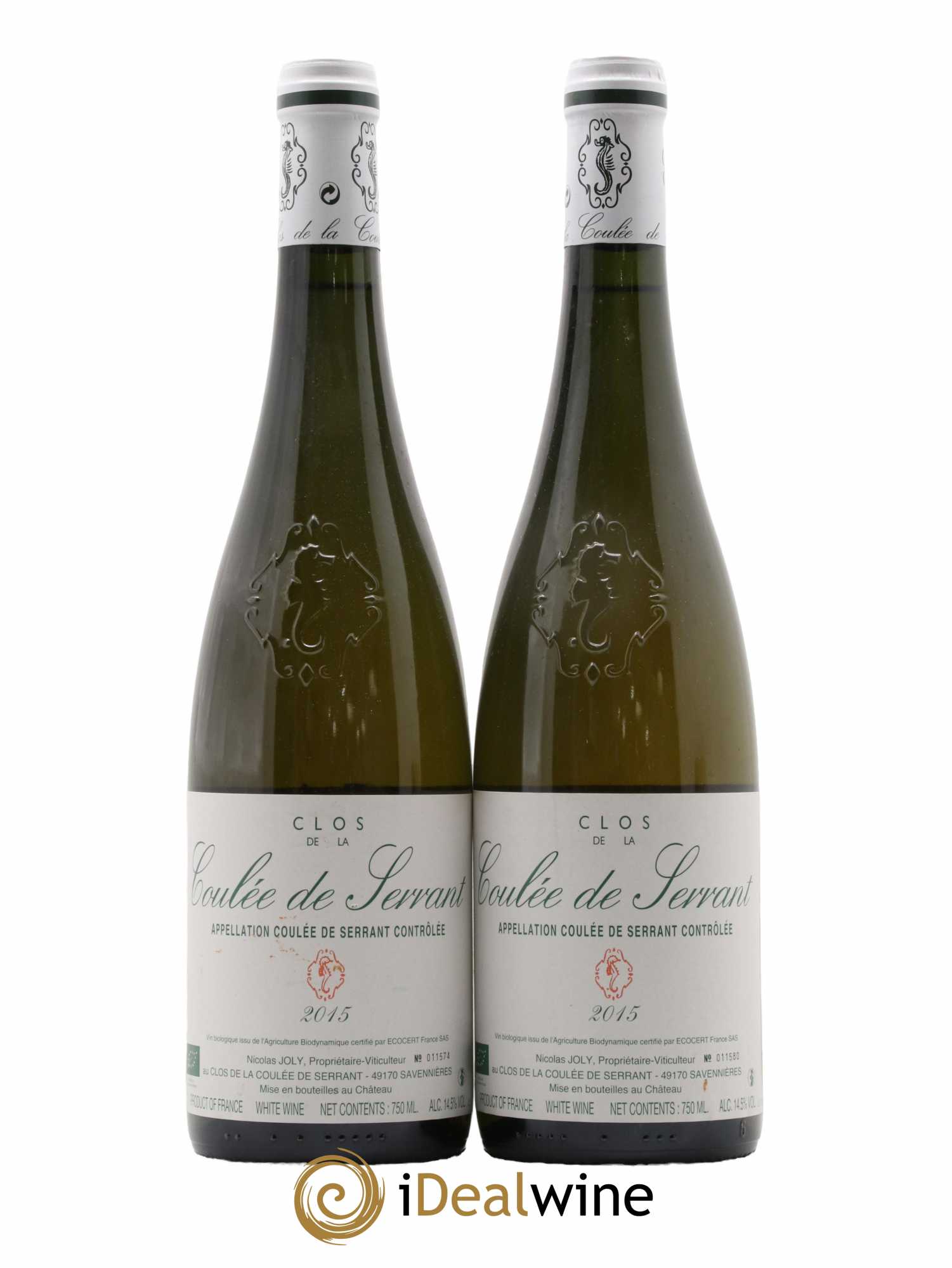 Savennières Clos de la Coulée de Serrant Vignobles de la Coulée de Serrant - Nicolas Joly 2015 - Lot de 2 bouteilles - 0
