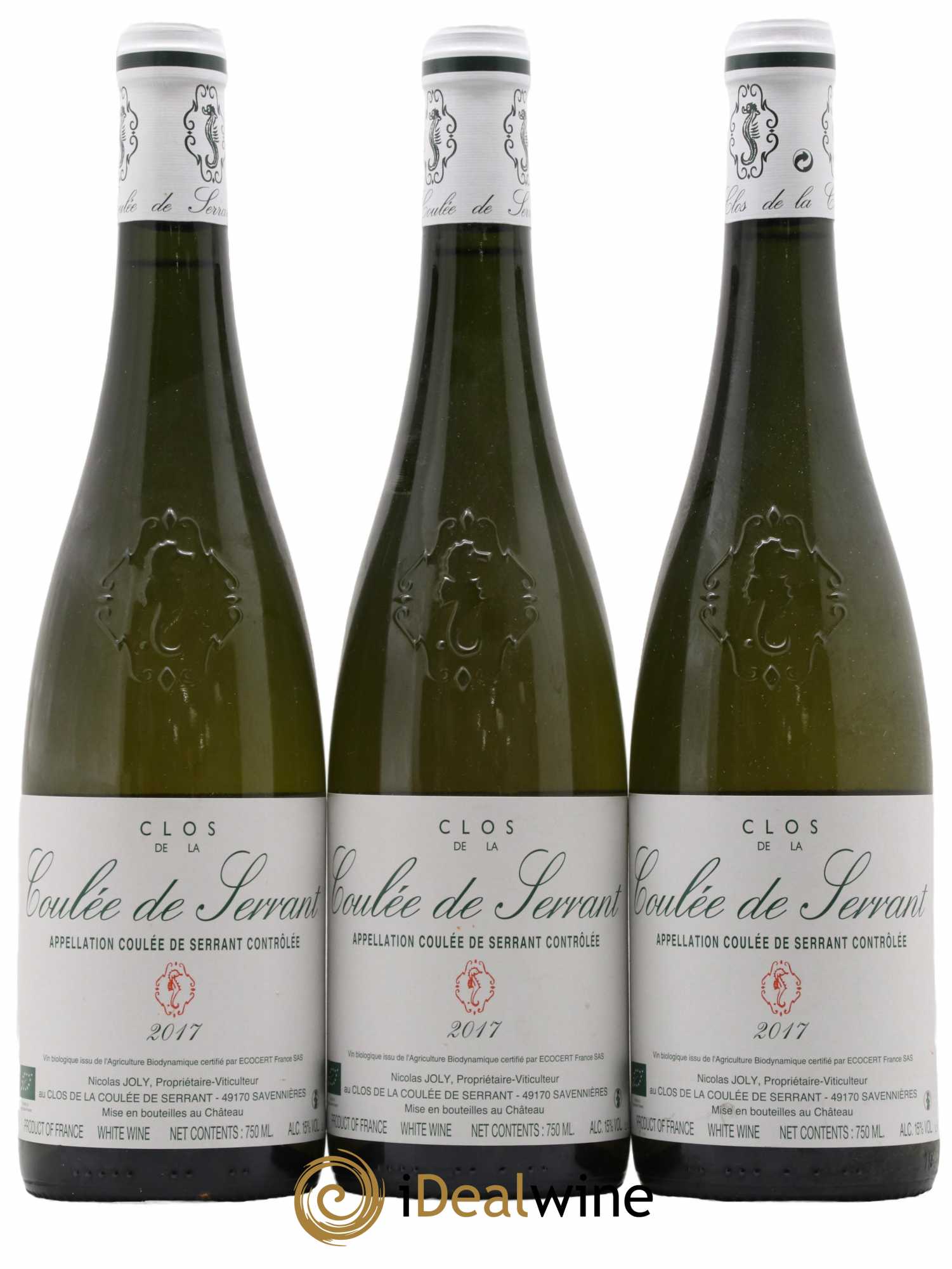 Savennières Clos de la Coulée de Serrant Vignobles de la Coulée de Serrant - Nicolas Joly 2017 - Lot de 3 bouteilles - 0