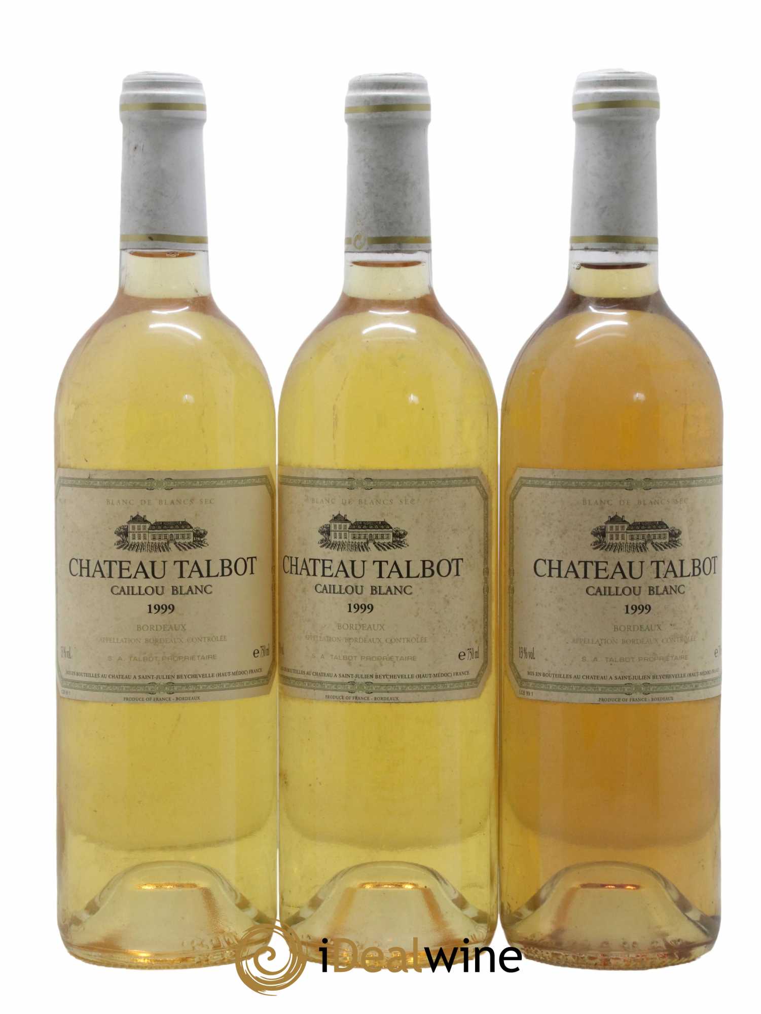 Château Talbot Caillou Blanc 1999 - Lot de 3 bouteilles - 0
