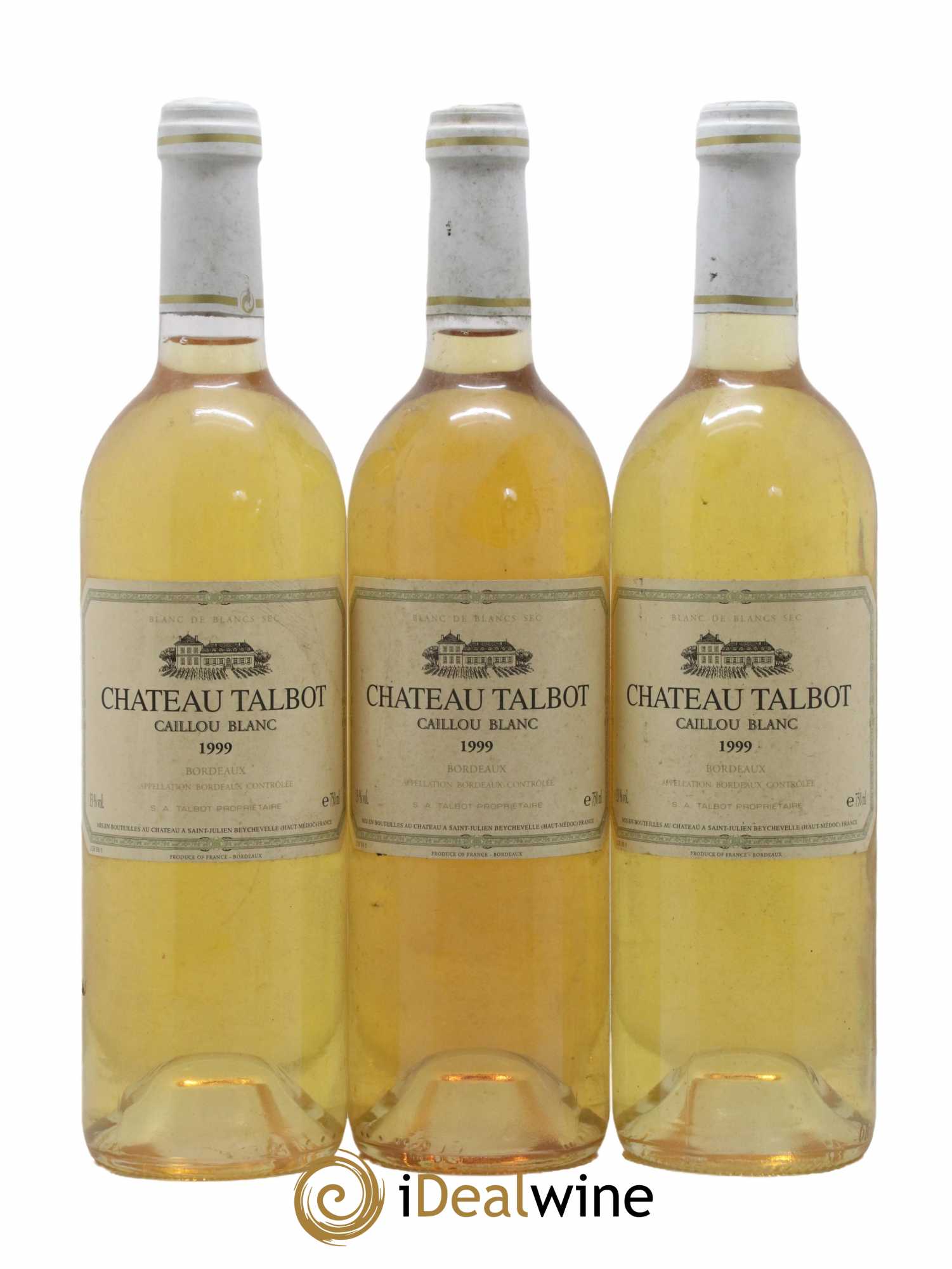 Château Talbot Caillou Blanc 1999 - Lot de 3 bouteilles - 0