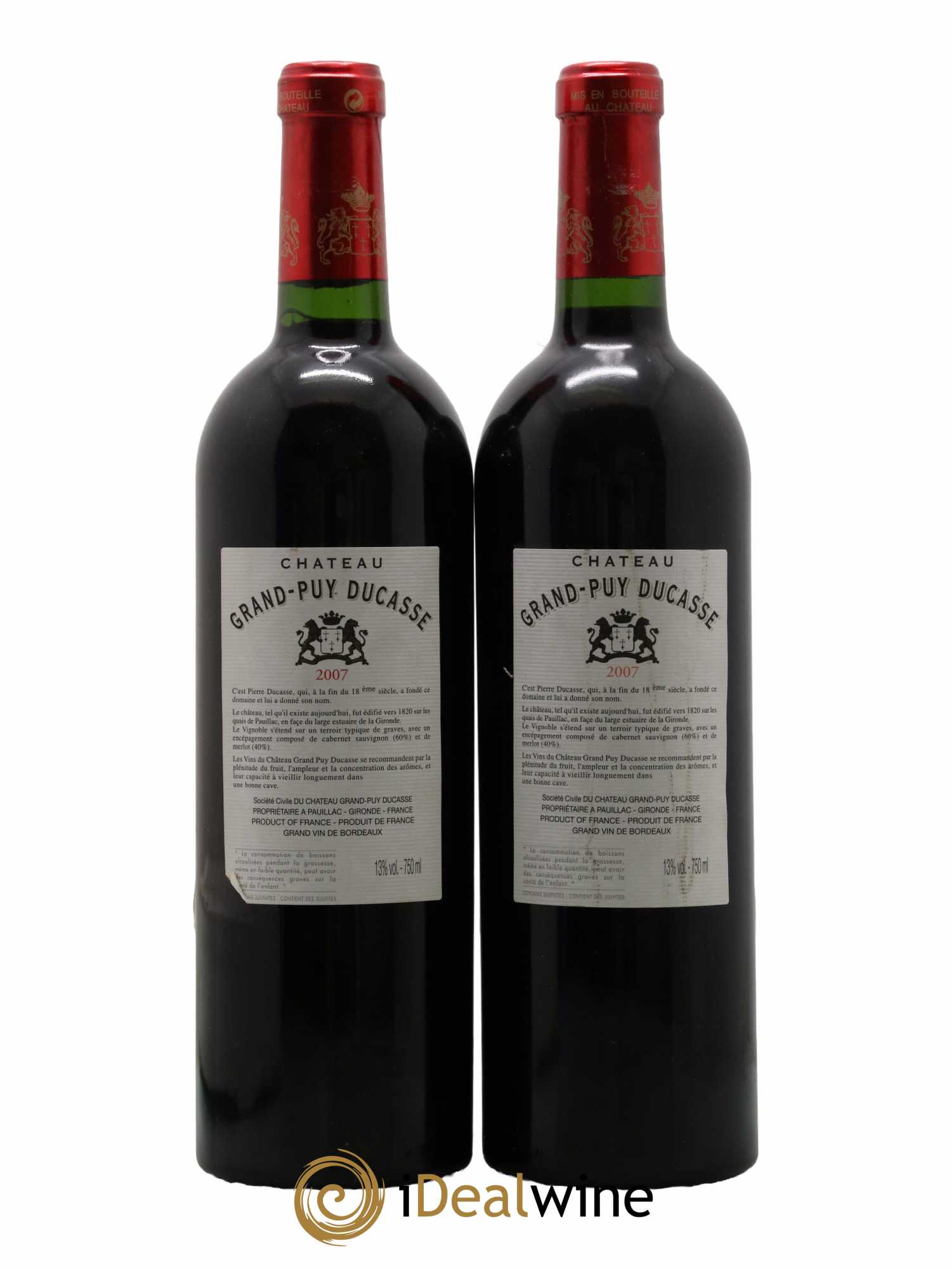 Château Grand Puy Ducasse 5ème Grand Cru Classé 2007 - Lot de 2 bouteilles - 1