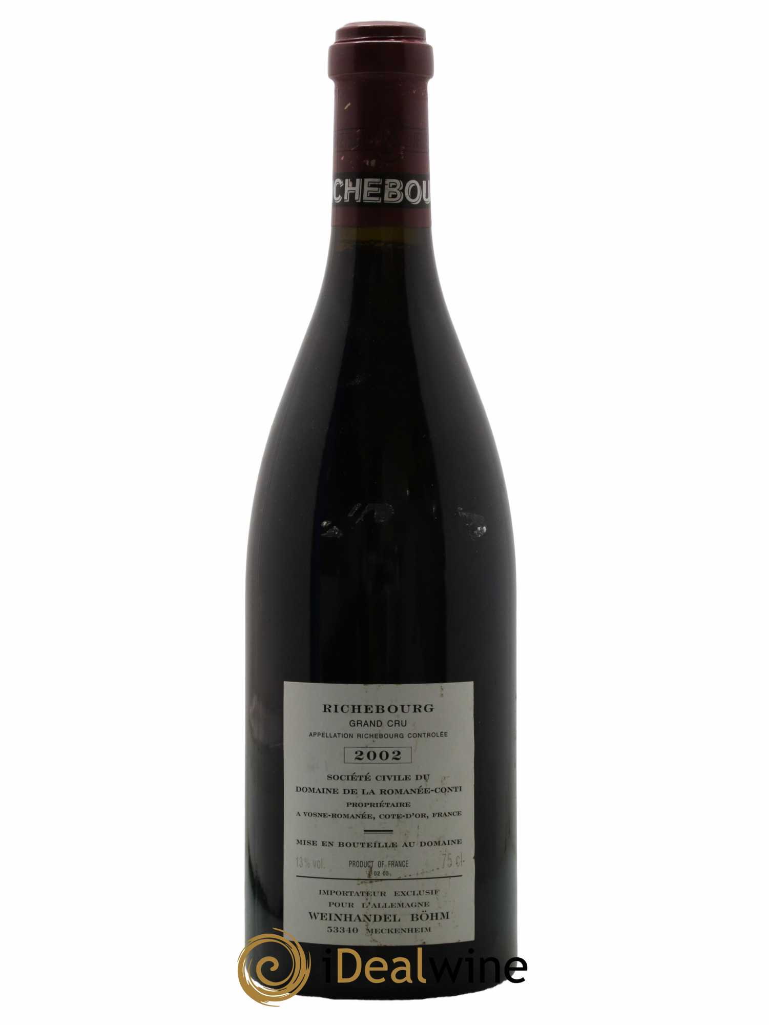 Richebourg Grand Cru Domaine de la Romanée-Conti 2002 - Lot de 1 bouteille - 1