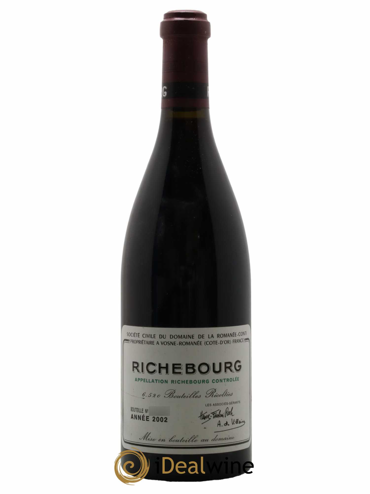 Richebourg Grand Cru Domaine de la Romanée-Conti 2002 - Lot de 1 bouteille - 0