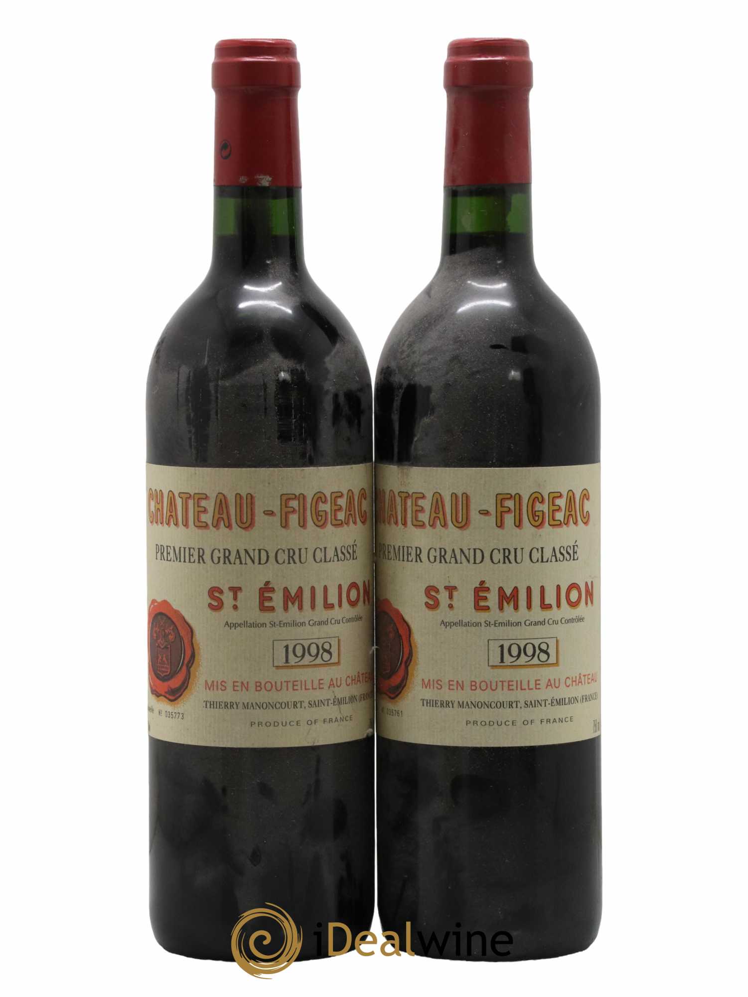Château Figeac 1er Grand Cru Classé A 1998 - Lot de 2 bouteilles - 0