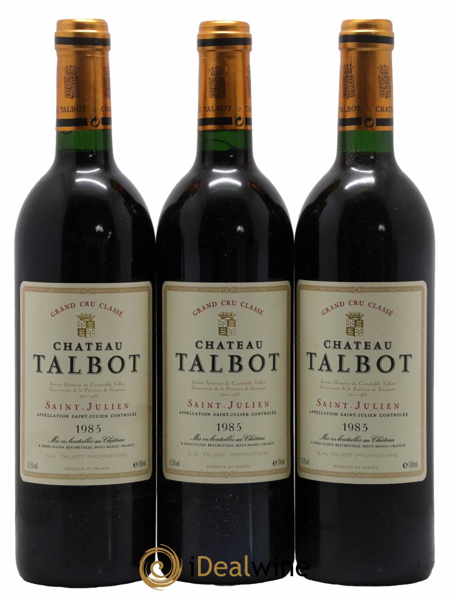 Château Talbot 4ème Grand Cru Classé 1985 - Lot of 3 bottles - 0