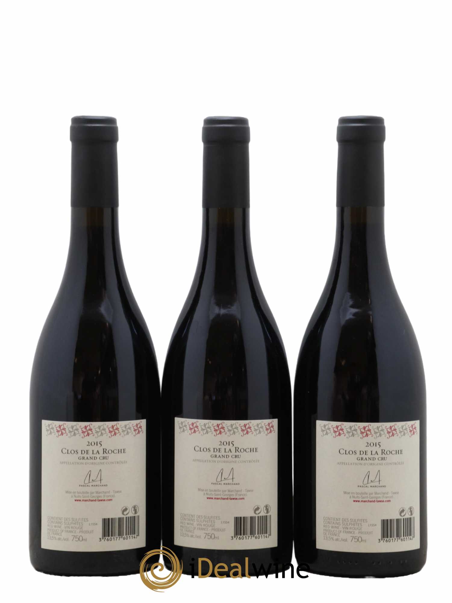 Clos de la Roche Grand Cru Marchand-Tawse 2015 - Lot of 3 bottles - 1