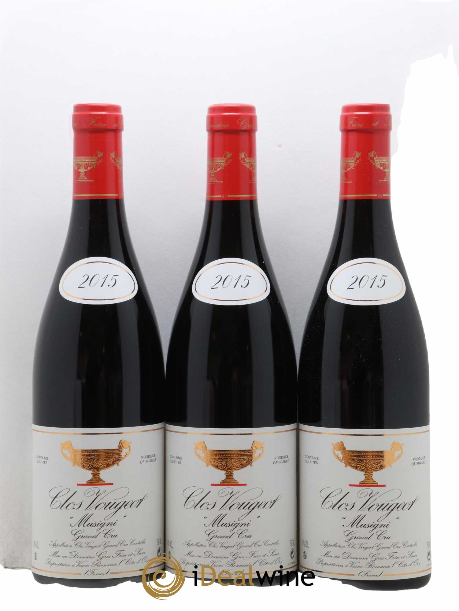 Clos de Vougeot Grand Cru Musigni Gros Frère & Soeur 2015 - Lot of 3 bottles - 0