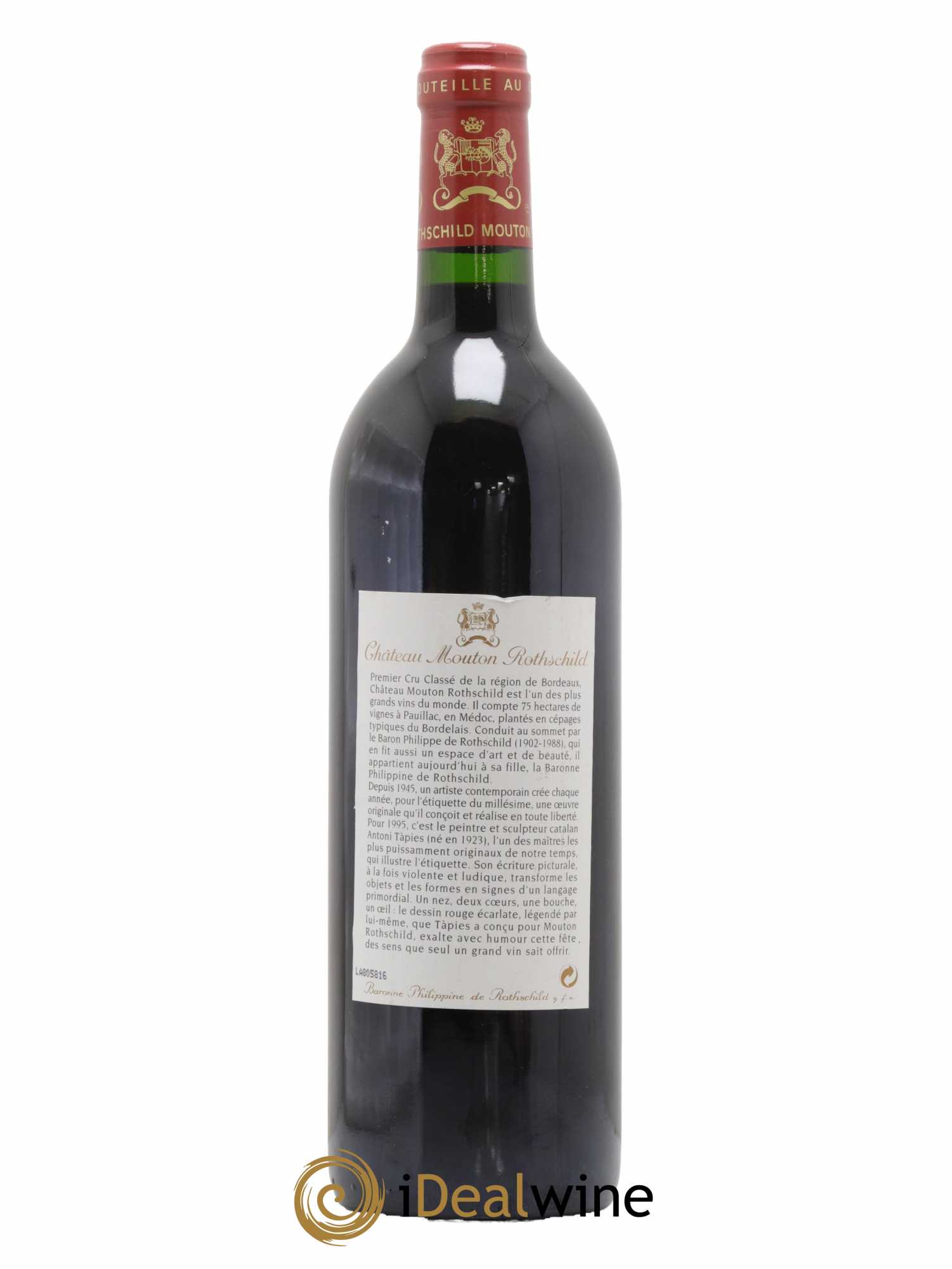 Château Mouton Rothschild 1er Grand Cru Classé 1995 - Lot de 1 bouteille - 1
