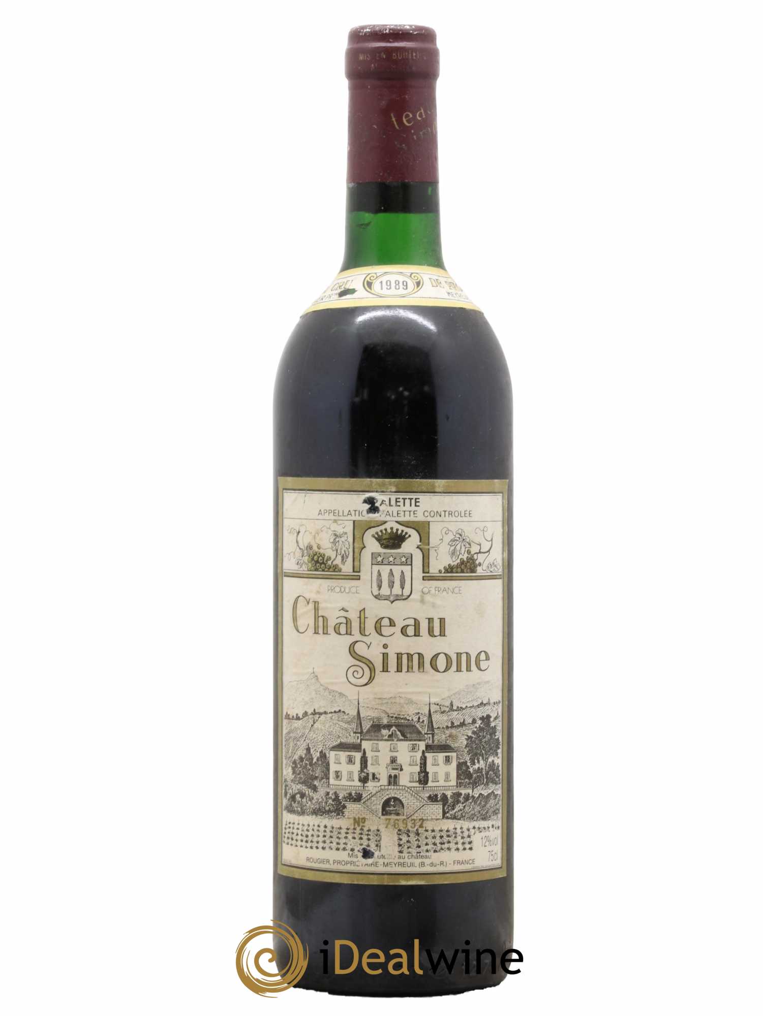 Palette Château Simone Famille Rougier 1989 - Lot de 1 bouteille - 0