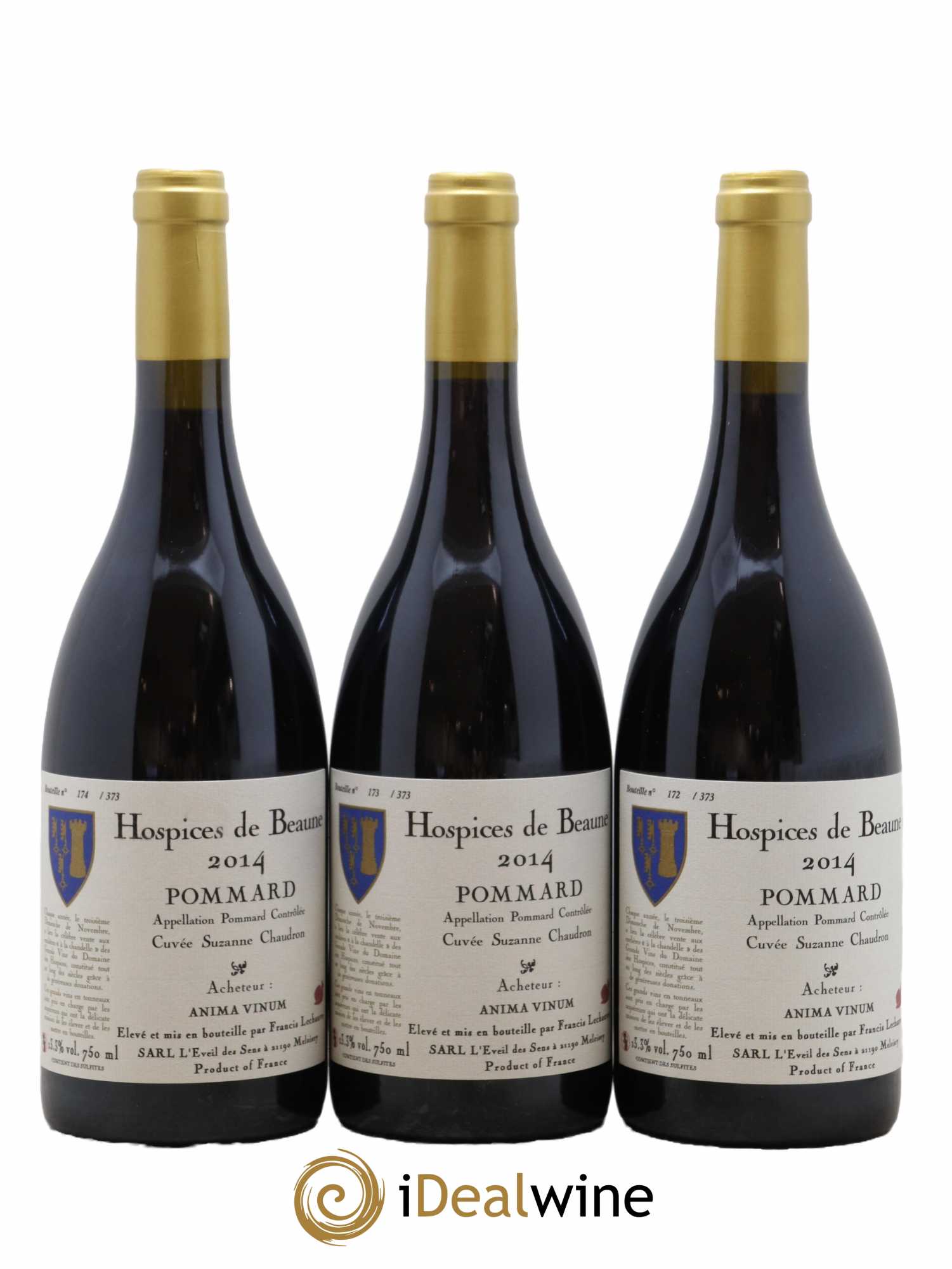 Pommard Cuvée Suzanne Chaudron Hospices de Beaune Francis Lechauve 2014 - Lot de 3 bouteilles - 0