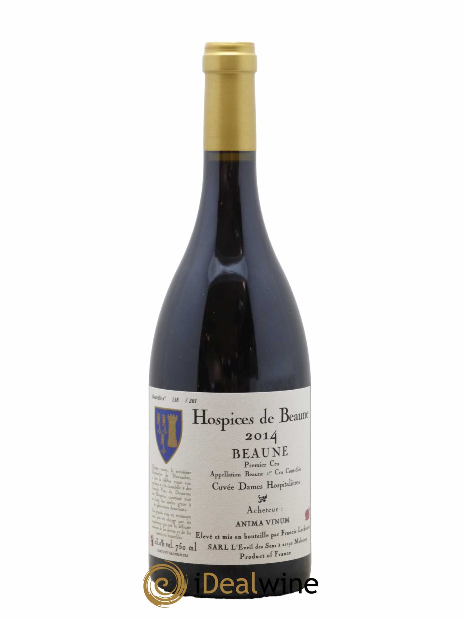 Beaune 1er Cru Cuvée Dames Hospitalières Hospices de Beaune Francis Lechauve 2014 - Lot de 1 bouteille - 0