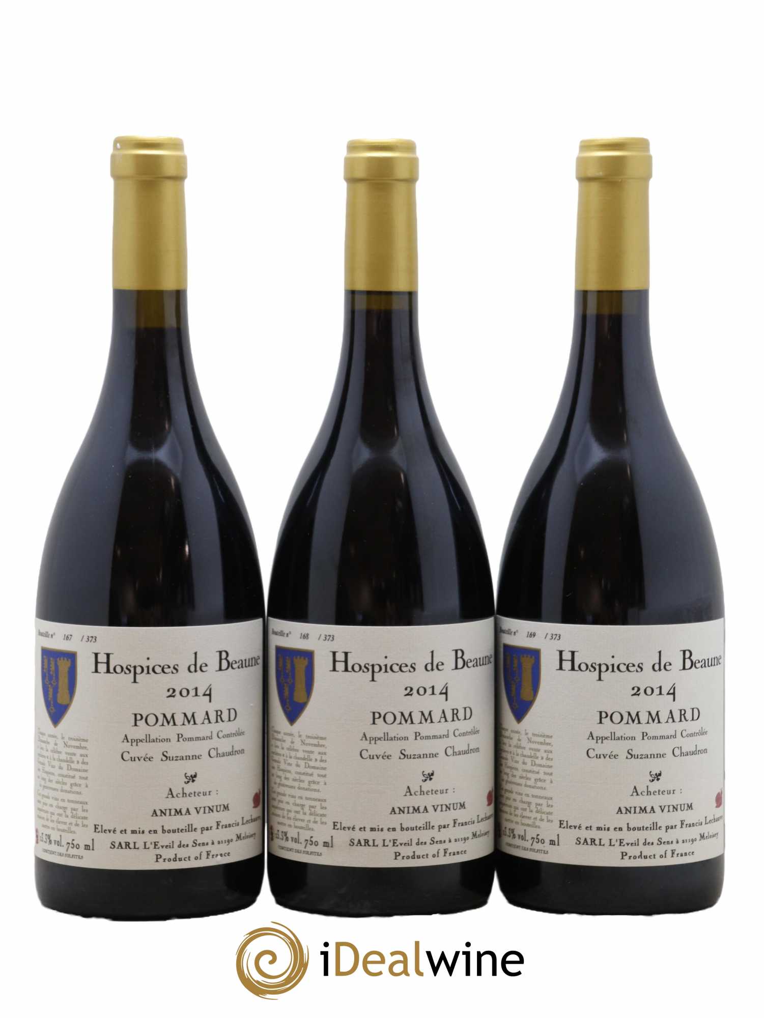 Pommard Cuvée Suzanne Chaudron Hospices de Beaune Francis Lechauve 2014 - Lot de 3 bouteilles - 0