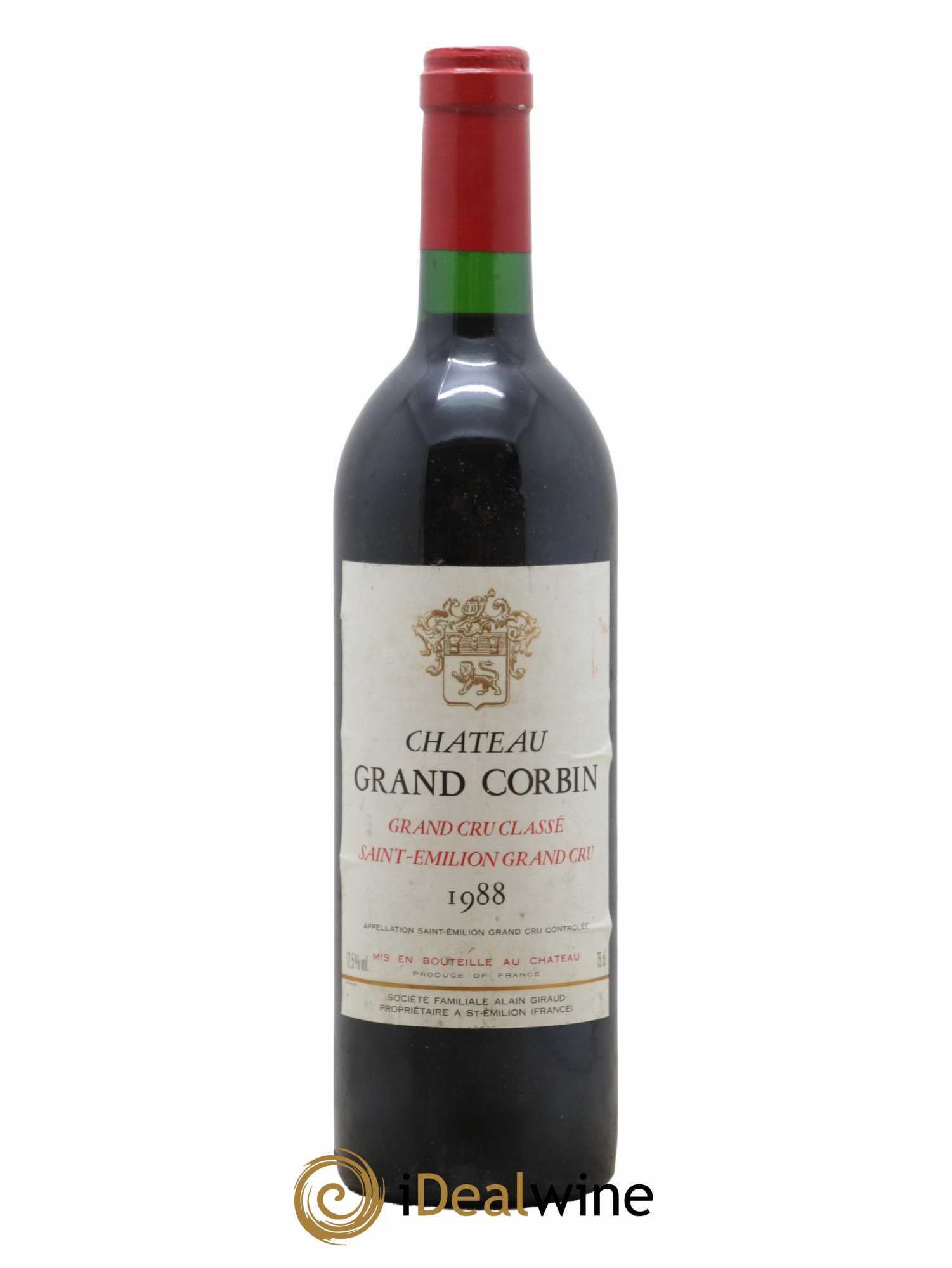 Château Grand Corbin Grand Cru Classé 1988 - Lot de 1 bouteille - 0