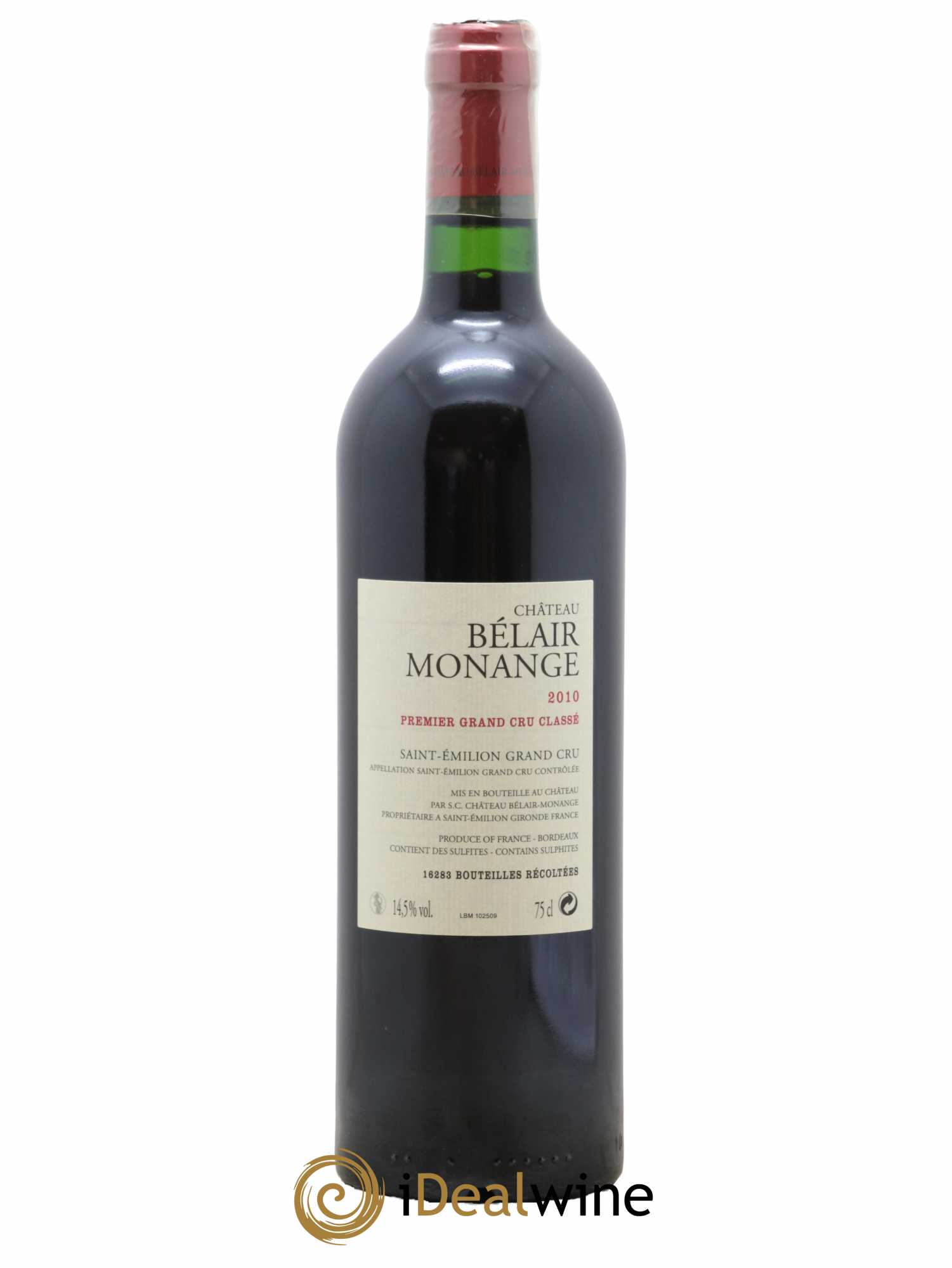 Château Belair (Belair-Monange) 1er Grand Cru Classé B 2010 - Lot de 1 bouteille - 1