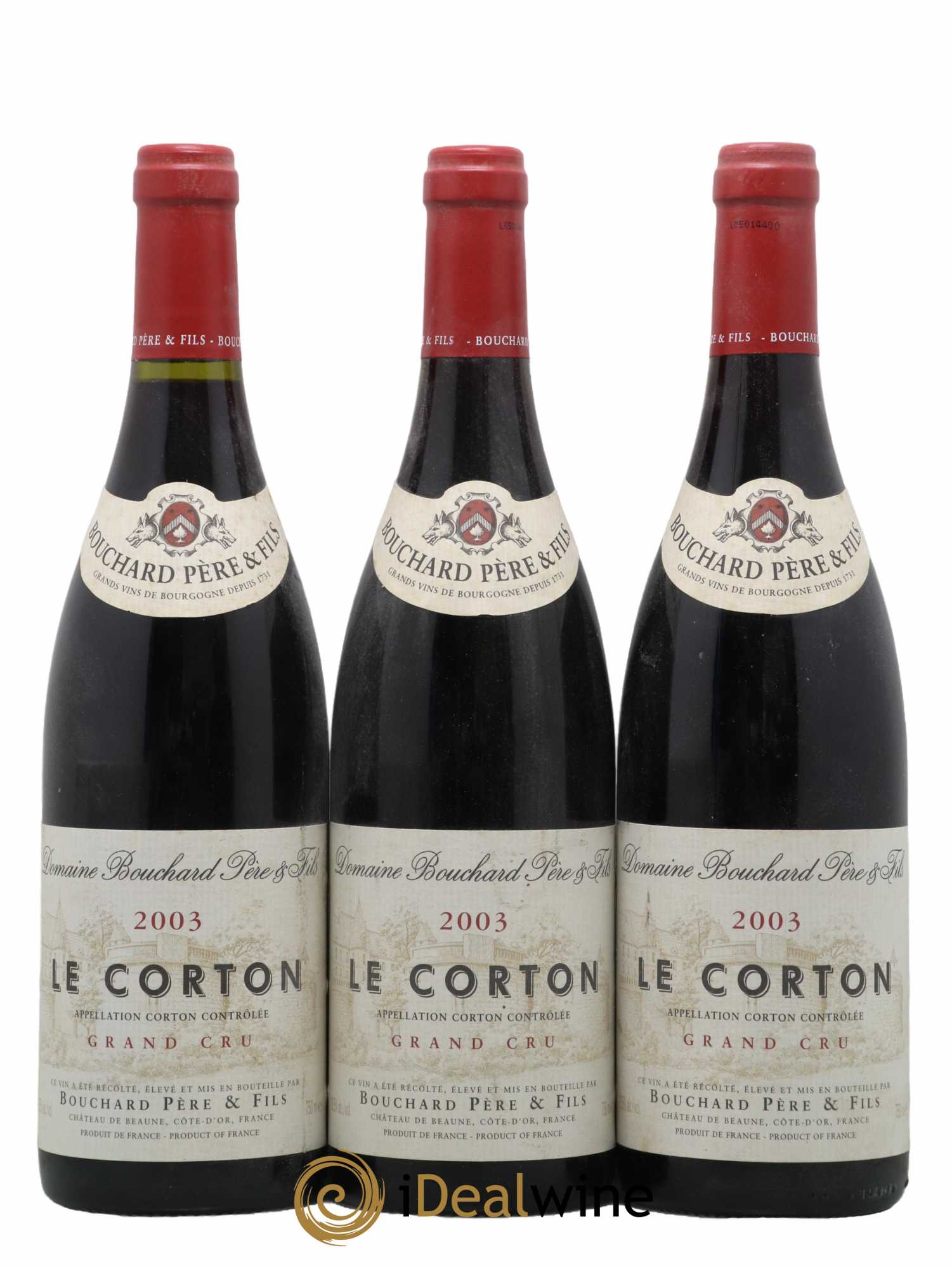 Corton Grand Cru Le Corton Bouchard Père & Fils 2003 - Lot de 3 bouteilles - 0