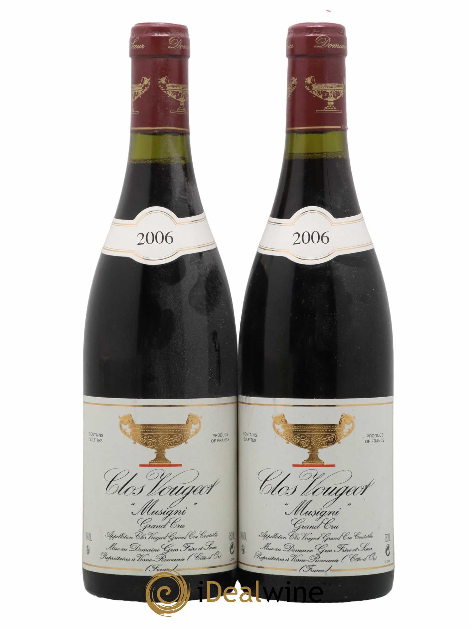 Clos de Vougeot Grand Cru Musigni Gros Frère & Soeur 2006 - Lot de 2 bouteilles - 0