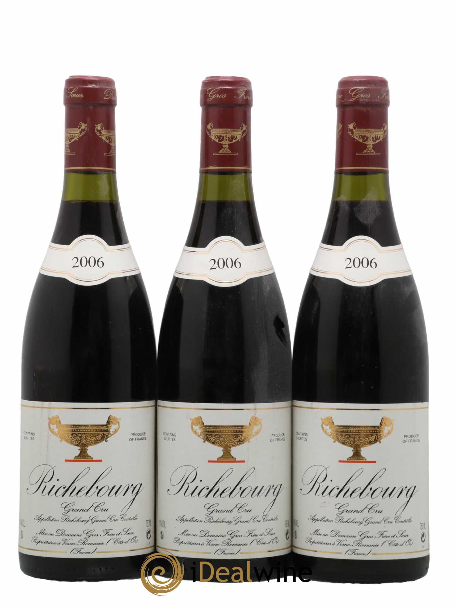 Richebourg Grand Cru Gros Frère & Soeur 2006 - Lot of 3 bottles - 0