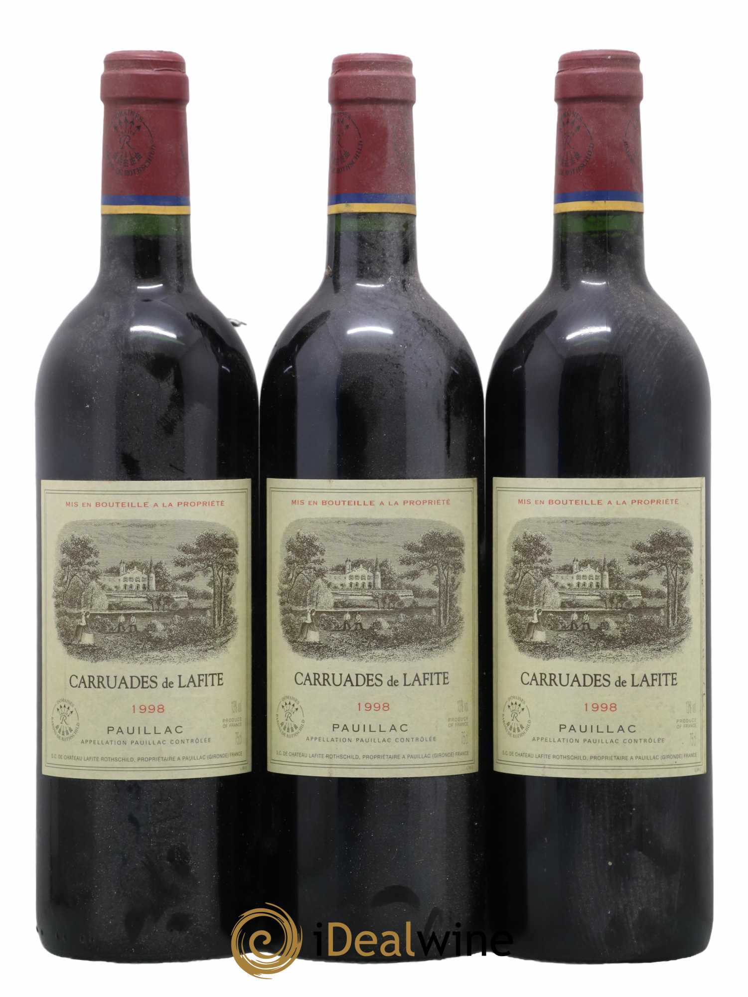 Carruades de Lafite Rothschild Second Vin 1998 - Lot de 3 bouteilles - 0
