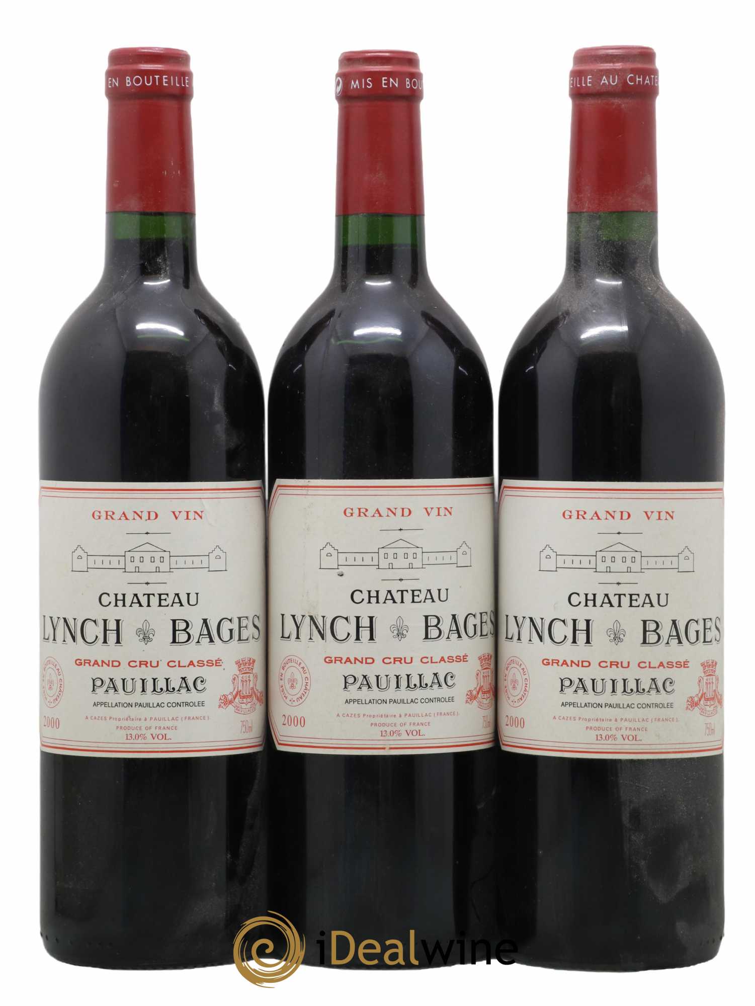 Château Lynch Bages 5ème Grand Cru Classé 2000 - Lot de 3 bouteilles - 0