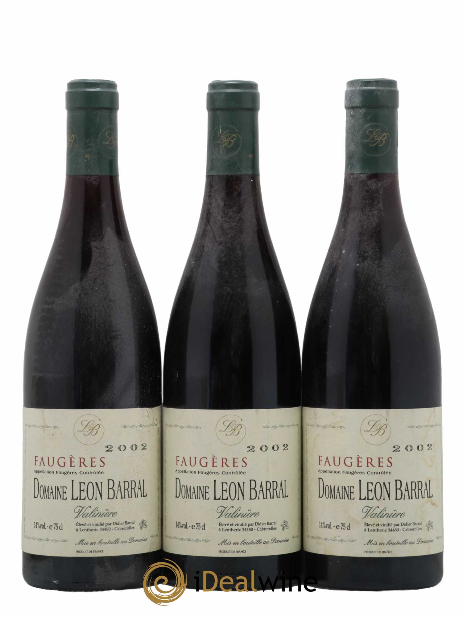Faugères Valinière Domaine Léon Barral 2002 - Lot de 3 bouteilles - 0