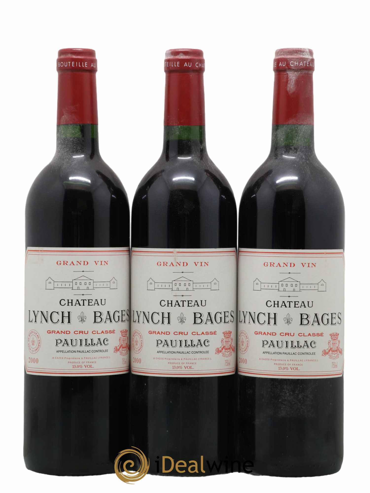 Château Lynch Bages 5ème Grand Cru Classé 2000 - Lot de 3 bouteilles - 0