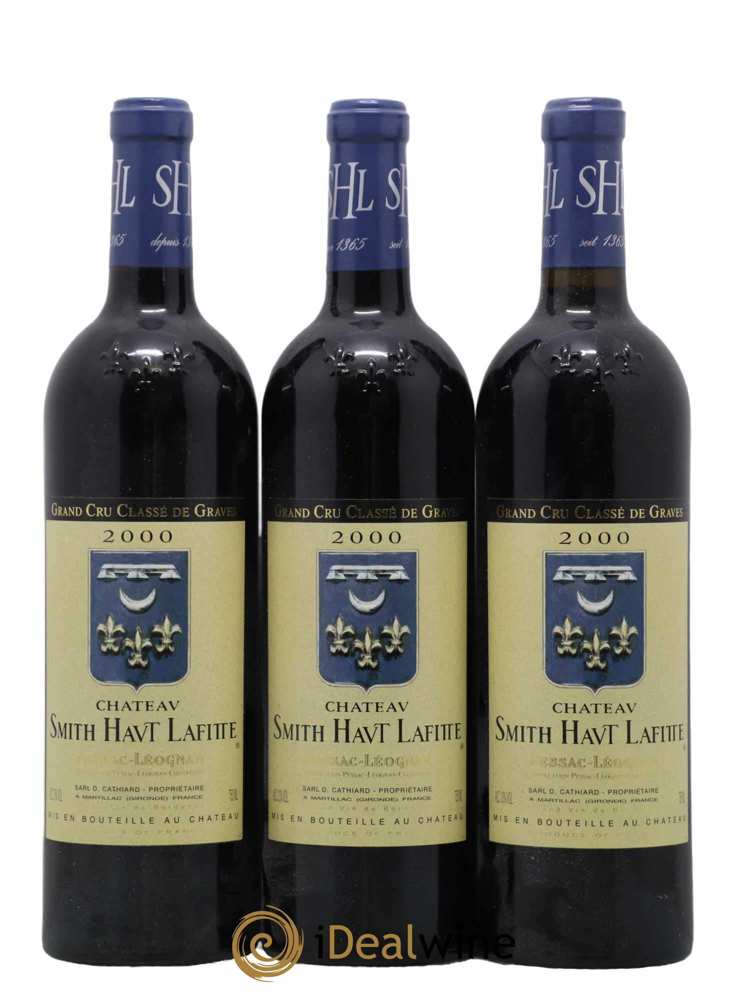 Château Smith Haut Lafitte Cru Classé de Graves 2000 - Lot de 3 bouteilles - 0