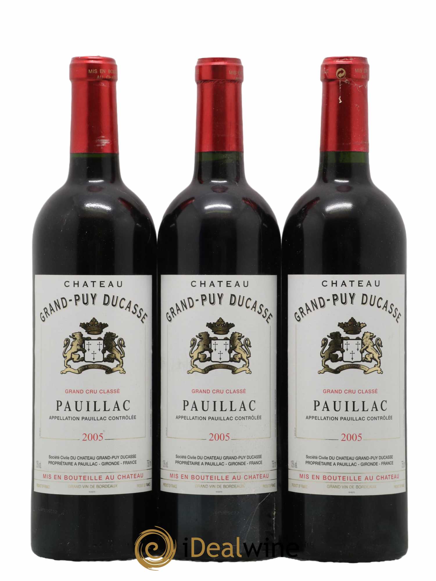 Château Grand Puy Ducasse 5ème Grand Cru Classé 2005 - Lot de 3 bouteilles - 0