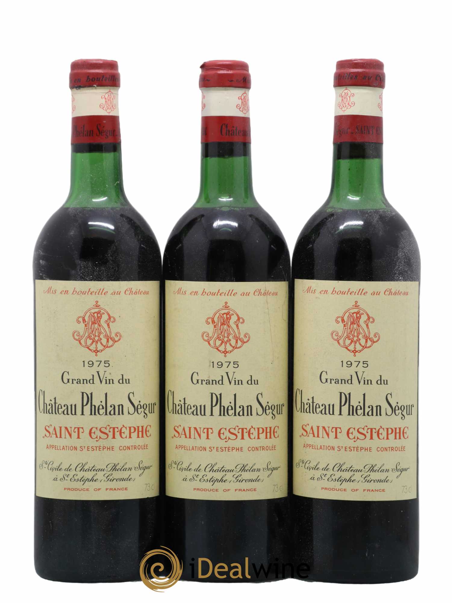 Château Phélan Ségur 1975 - Lot de 3 bouteilles - 0
