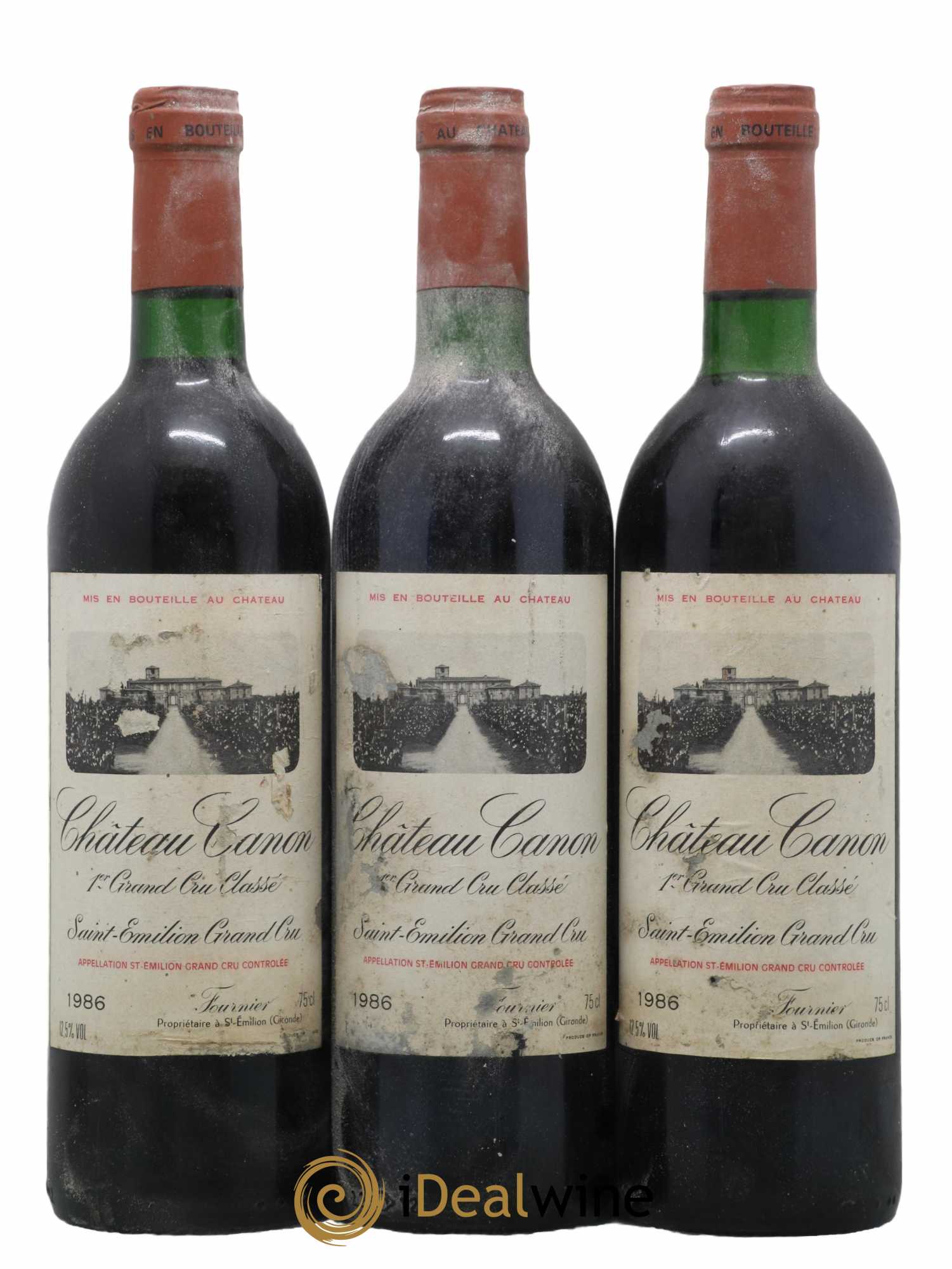 Château Canon 1er Grand Cru Classé B 1986 - Lot of 3 bottles - 0