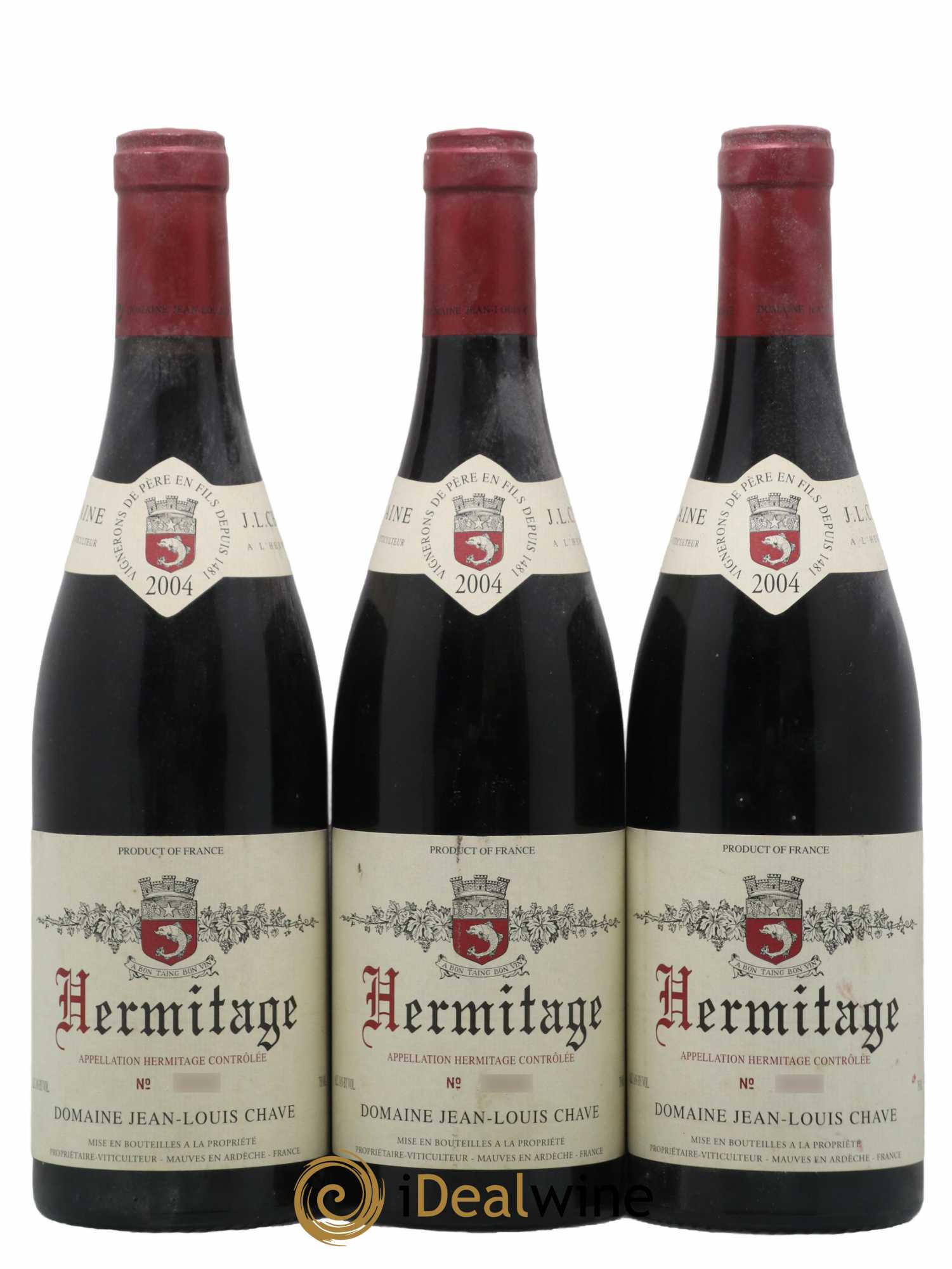 Hermitage Jean-Louis Chave 2004 - Lot of 3 bottles - 0