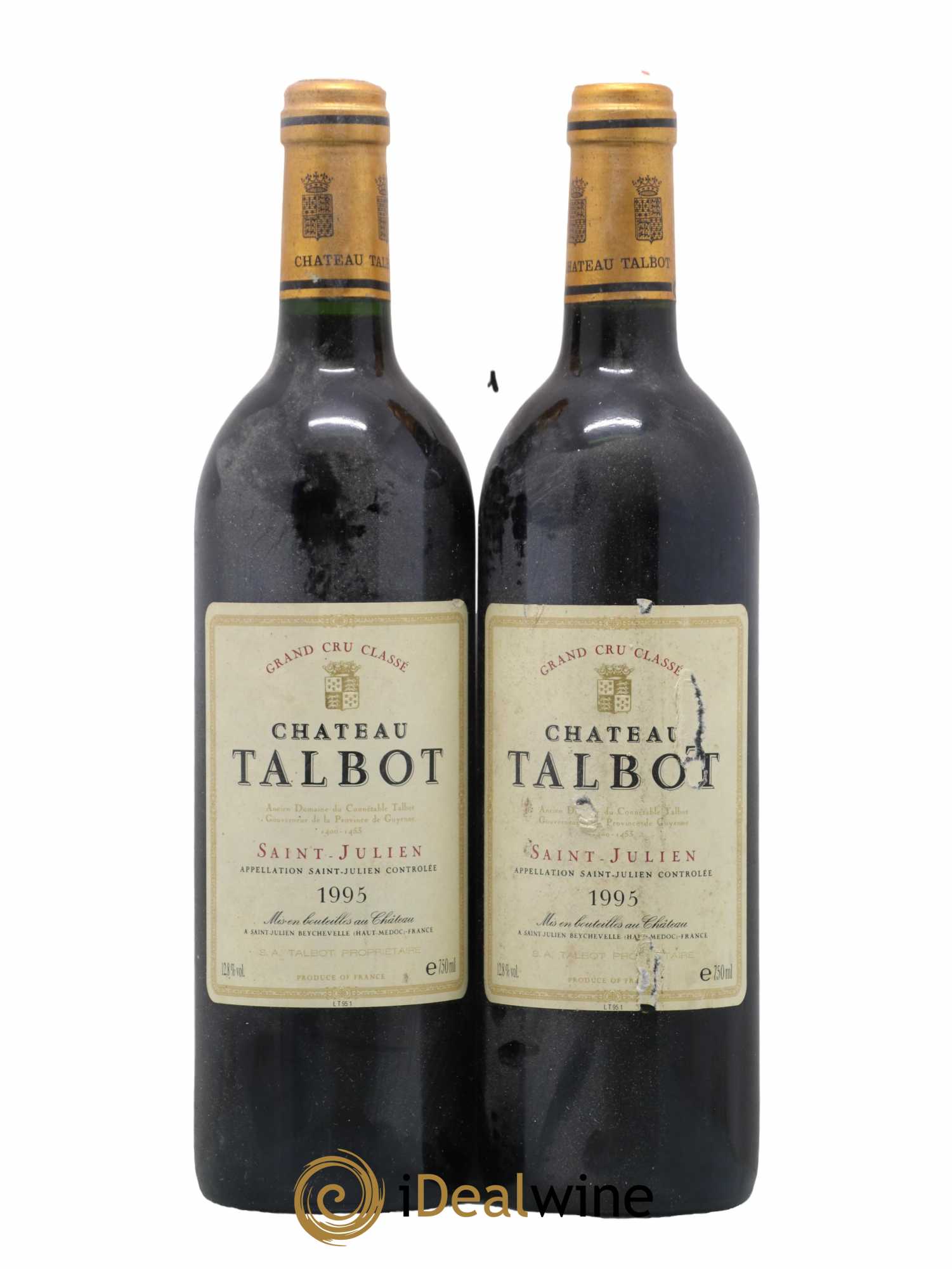 Château Talbot 4ème Grand Cru Classé 1995 - Lot de 2 bouteilles - 0