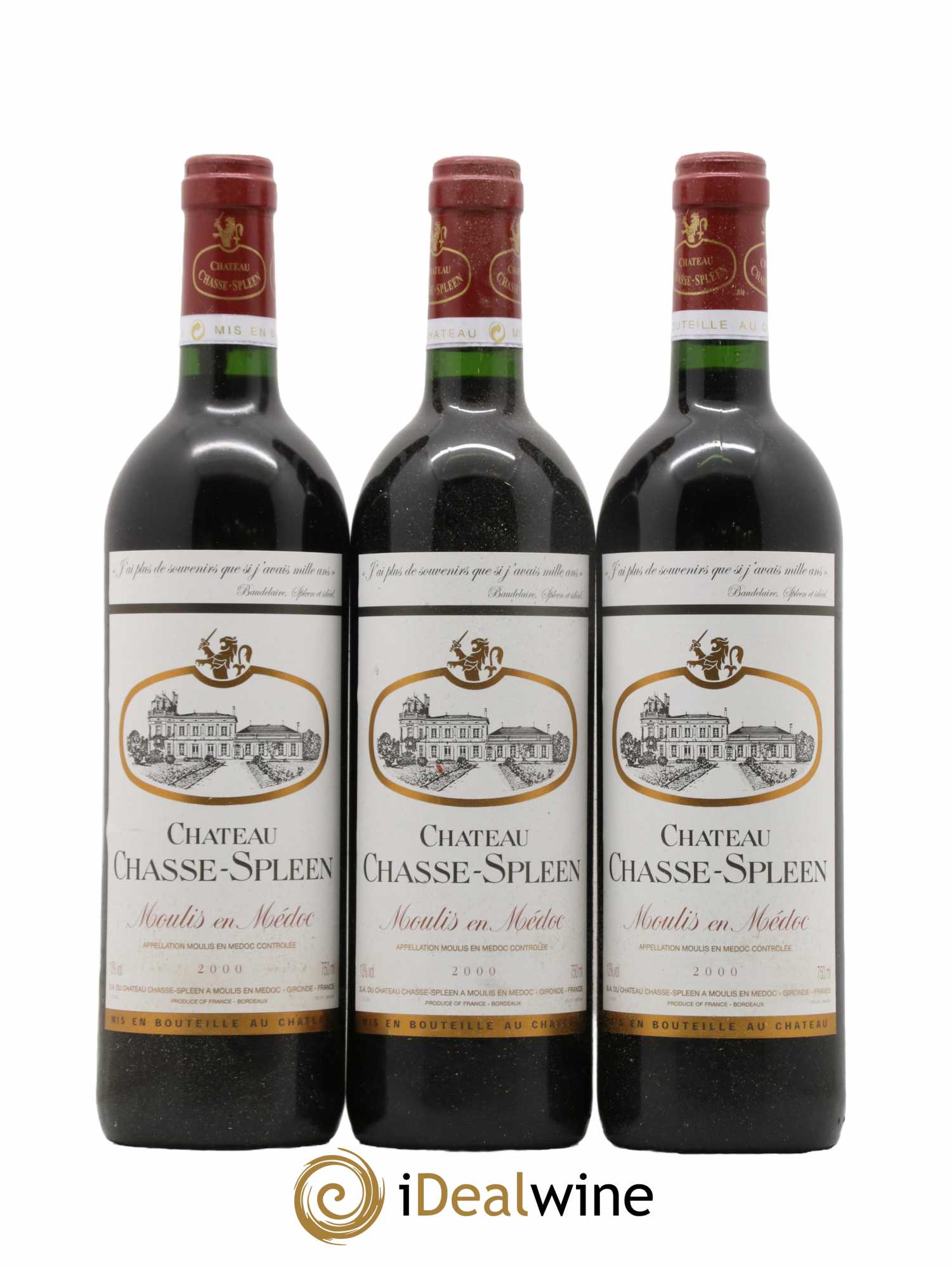Château Chasse Spleen 2000 - Lot de 3 bouteilles - 0