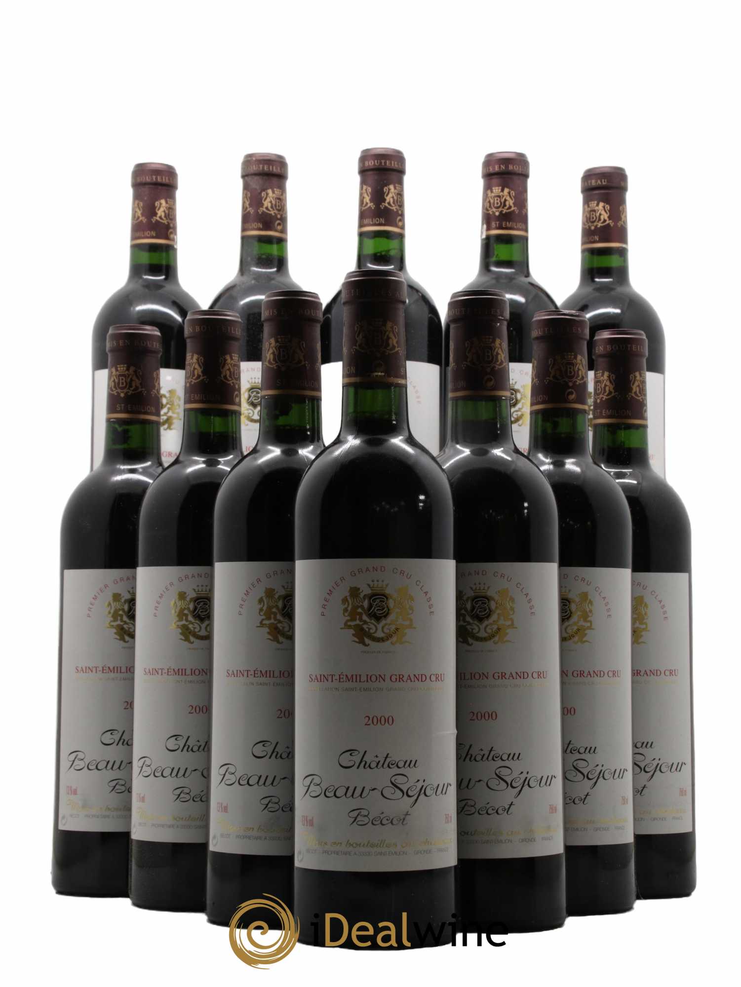 Château Beau-Séjour Bécot 1er Grand Cru Classé B 2000 - Lot de 12 bouteilles - 0