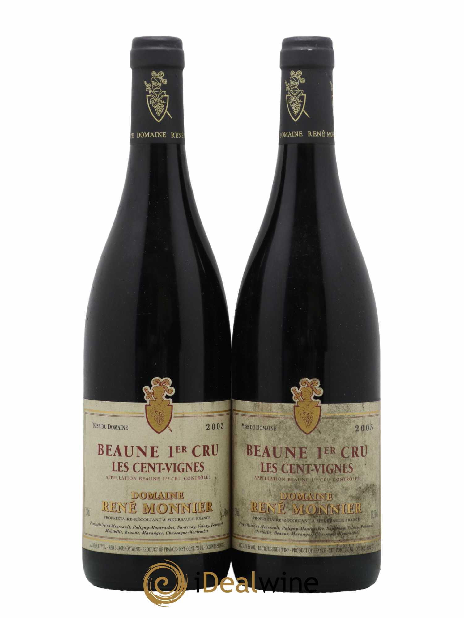Beaune 1er Cru Les Cent Vignes René Monnier 2003 - Lot de 2 bouteilles - 0
