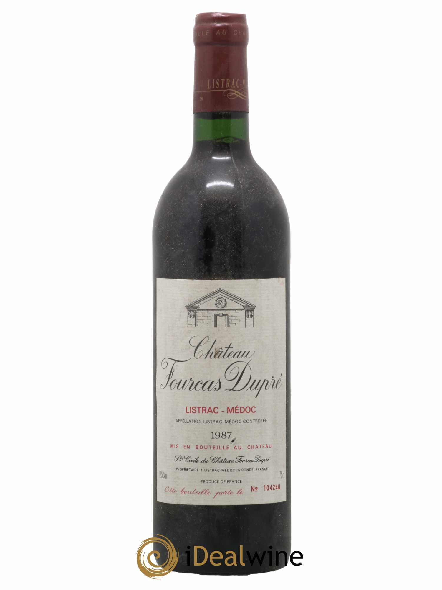 Château Fourcas Dupré 1987 - Lot de 1 bouteille - 0