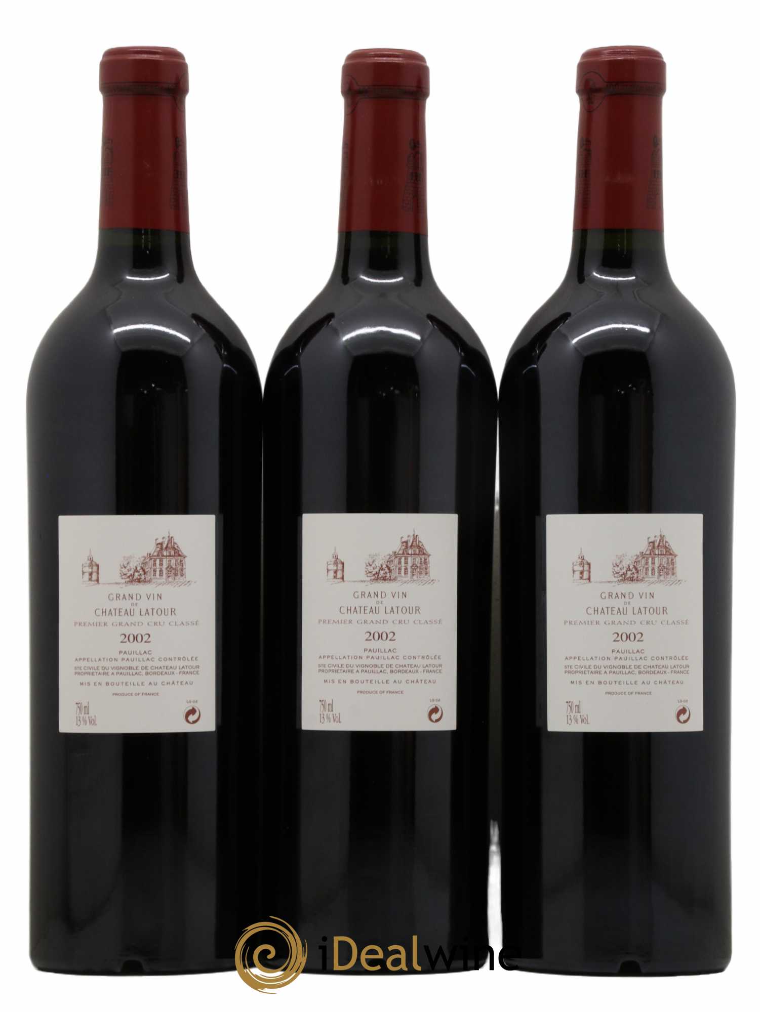 Château Latour 1er Grand Cru Classé 2002 - Lot de 3 bouteilles - 1