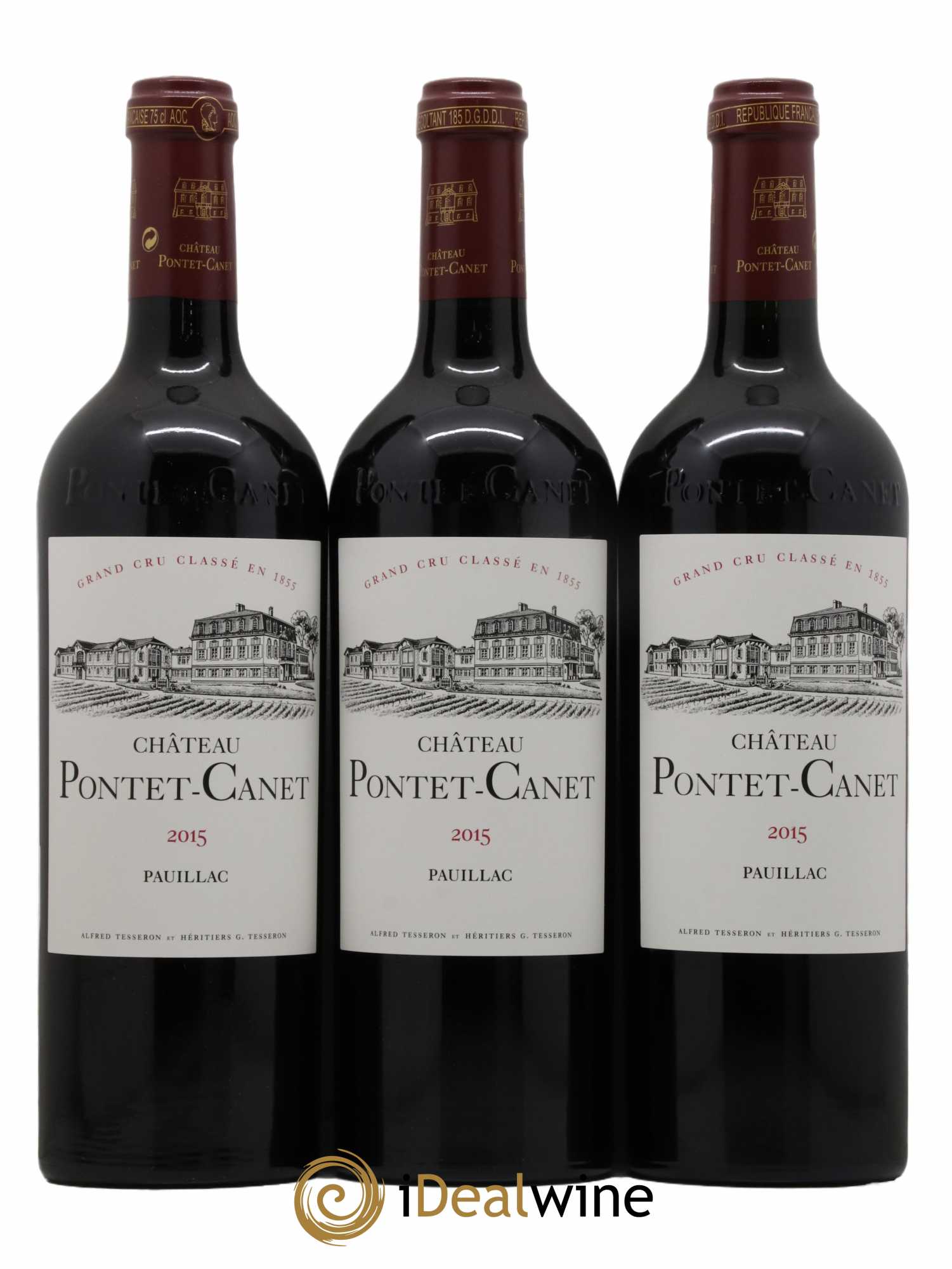 Château Pontet Canet 5ème Grand Cru Classé 2015 - Lot of 3 bottles - 0