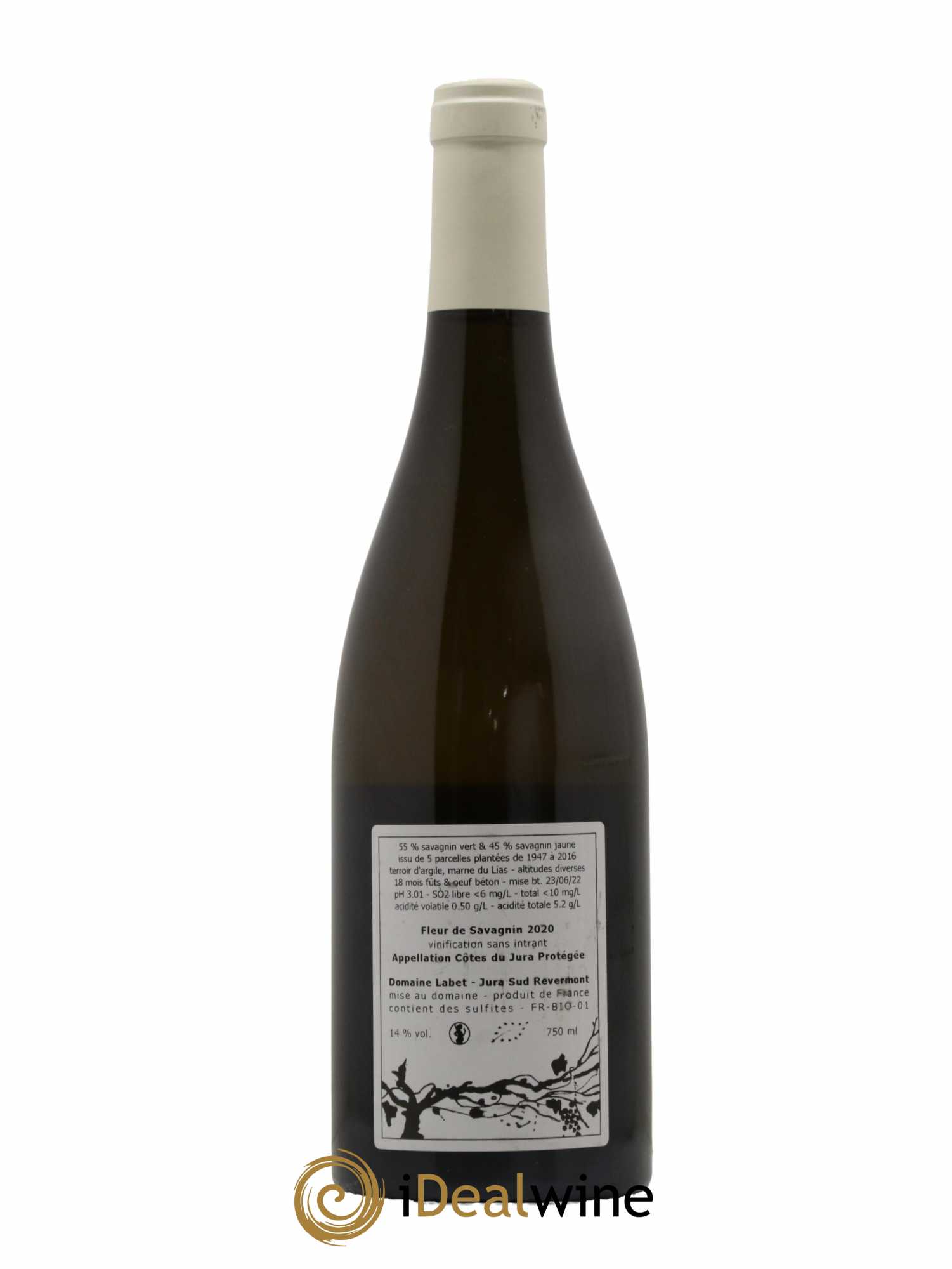 Côtes du Jura Fleur de Savagnin Romain - Julien - Charline Labet 2020 - Lot de 1 bouteille - 1