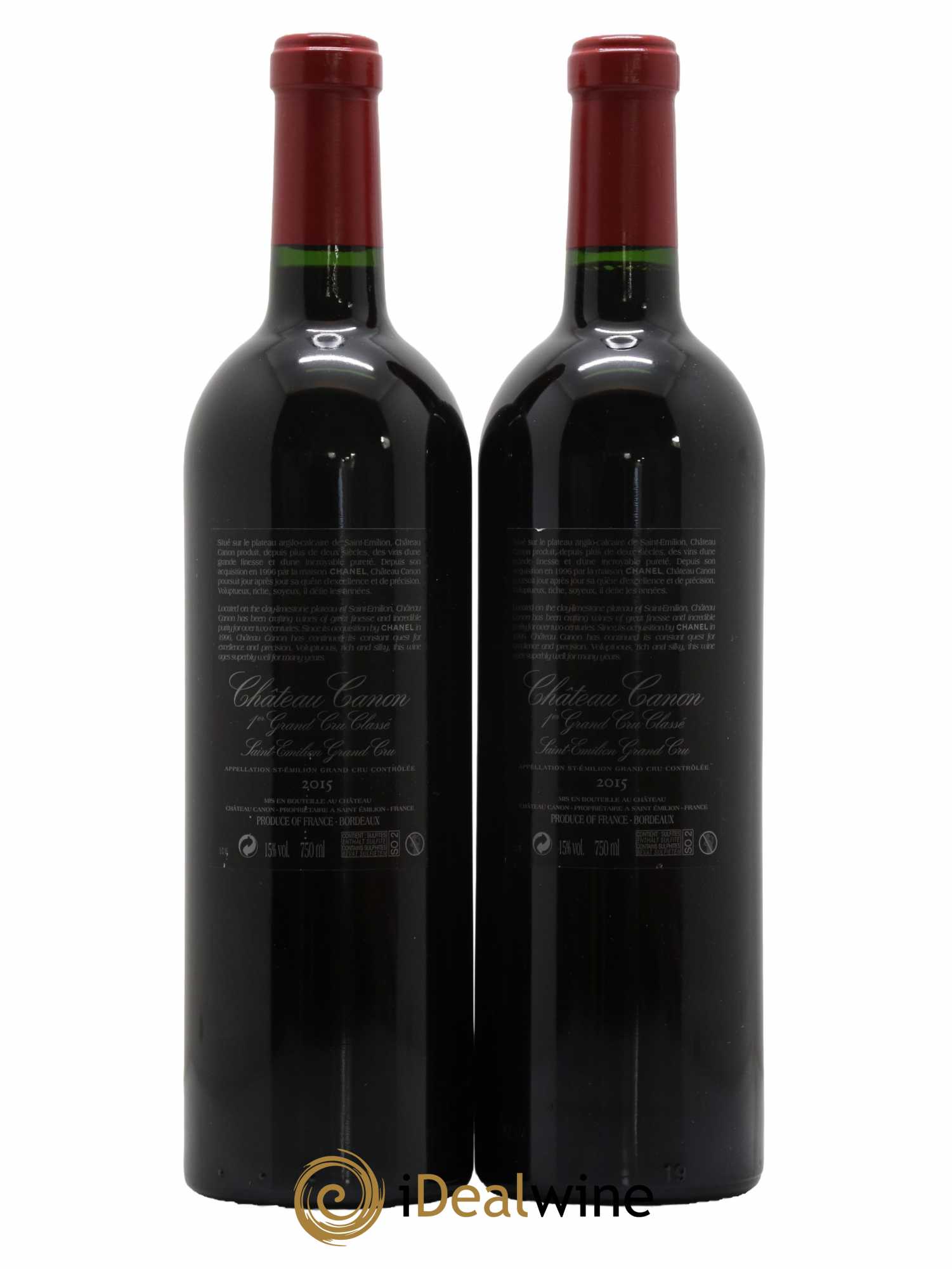 Château Canon 1er Grand Cru Classé B 2015 - Lot de 2 bouteilles - 1