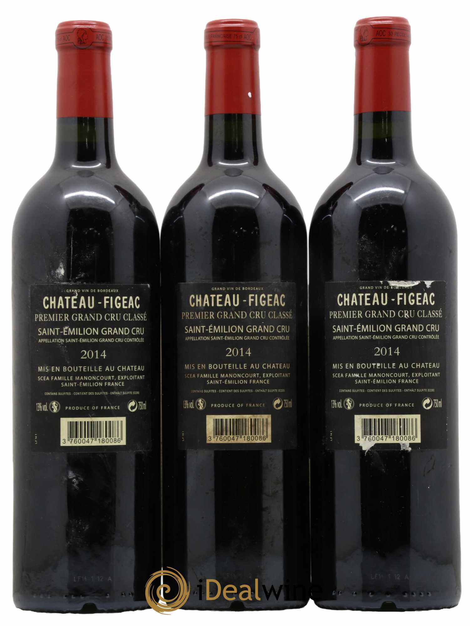 Château Figeac 1er Grand Cru Classé A 2014 - Lot de 3 bouteilles - 1