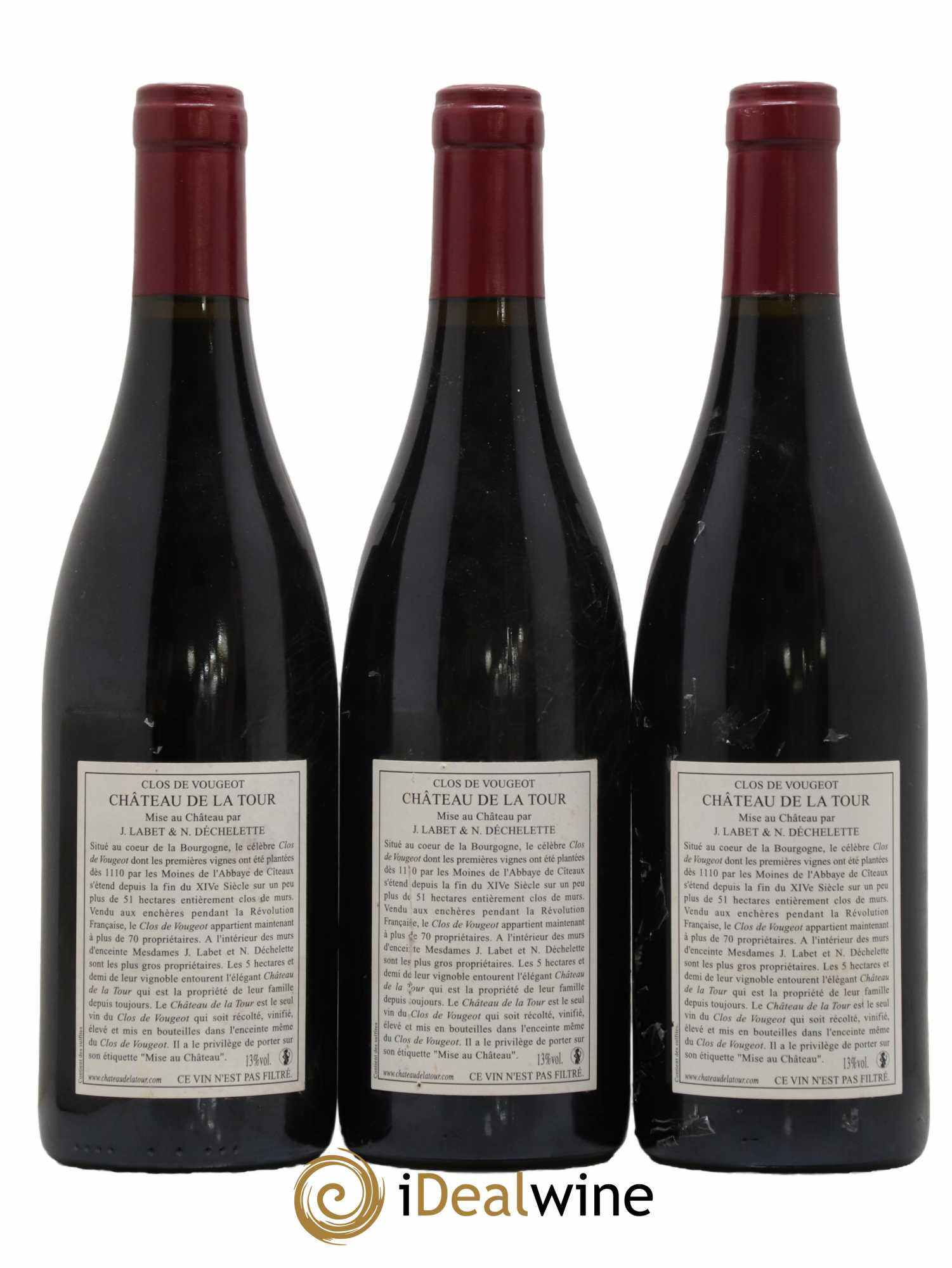 Clos de Vougeot Grand Cru Vieilles Vignes Château de La Tour 2009 - Lot de 3 bouteilles - 1